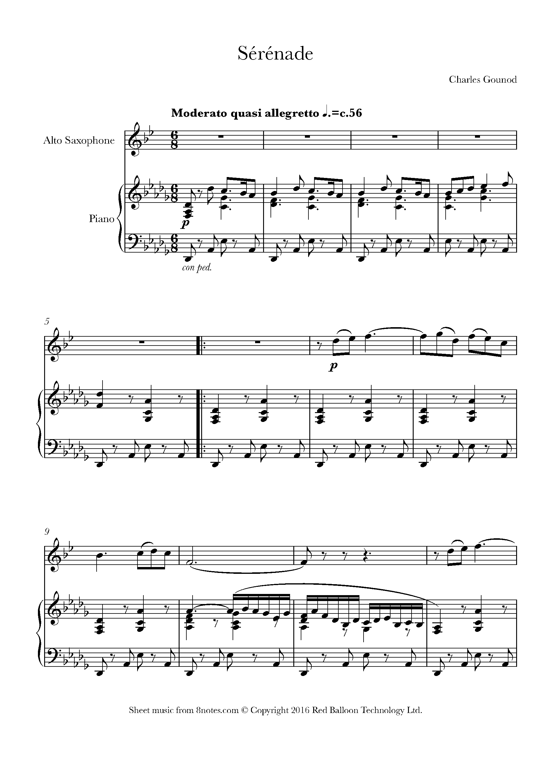 Gounod ﻿Sérénade Sheet music for Saxophone