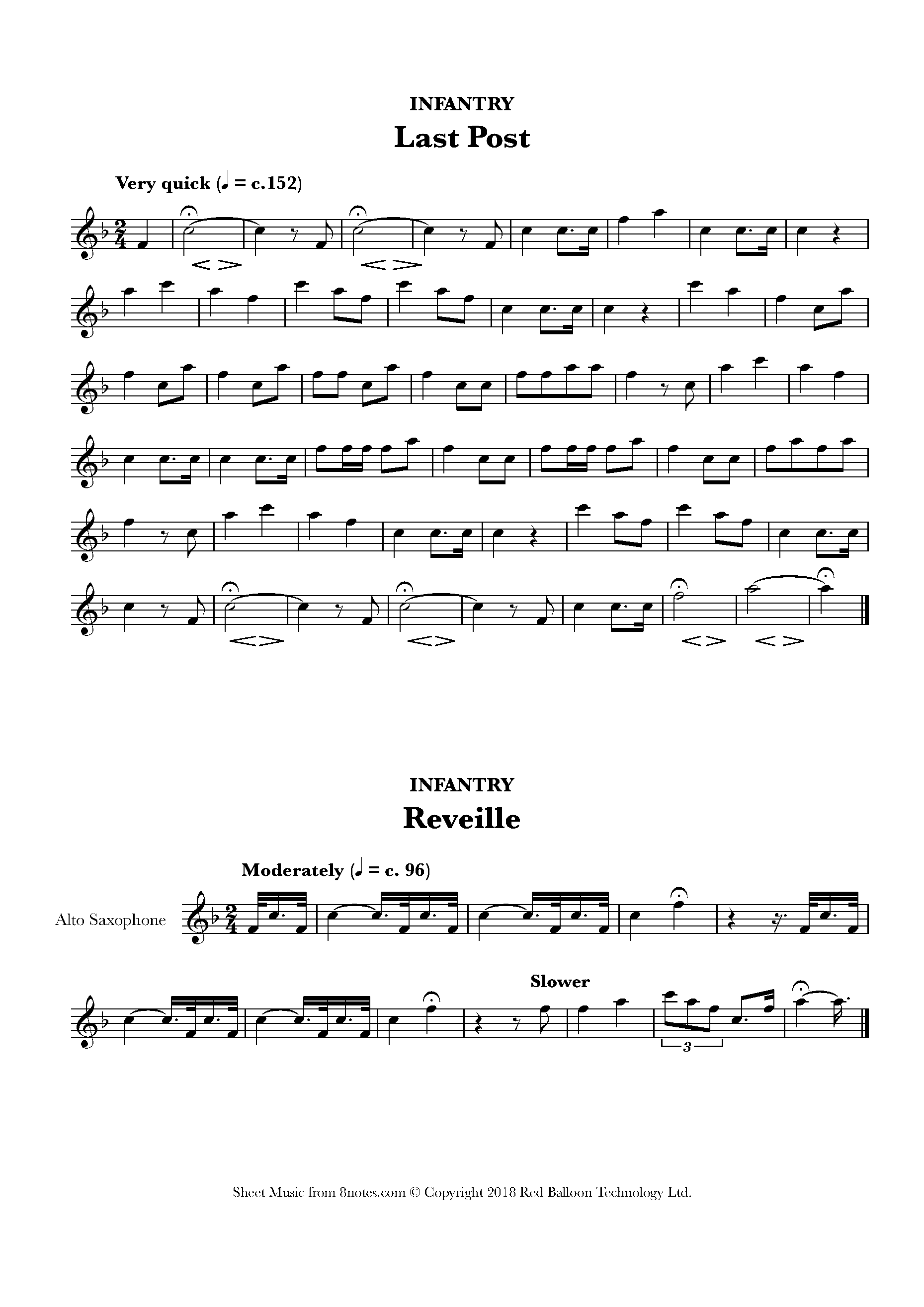 Last Post and Reveille (Infantry) Sheet music for Saxophone