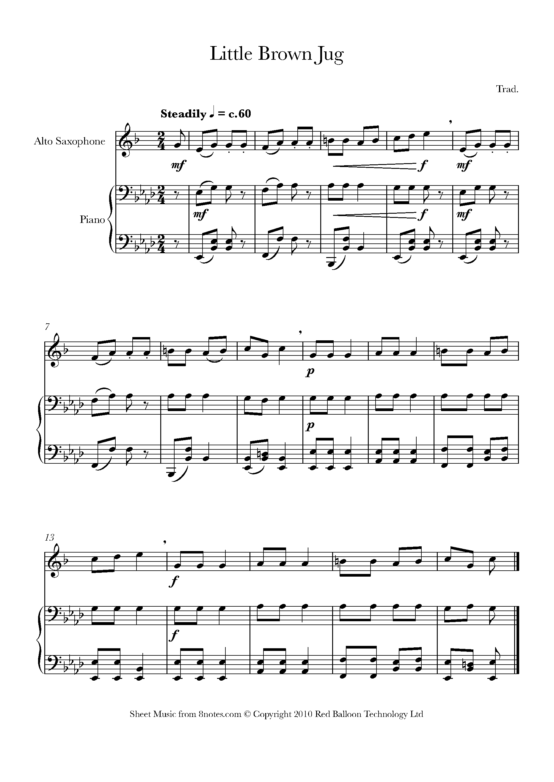 Little Brown Jug Sheet music for Saxophone