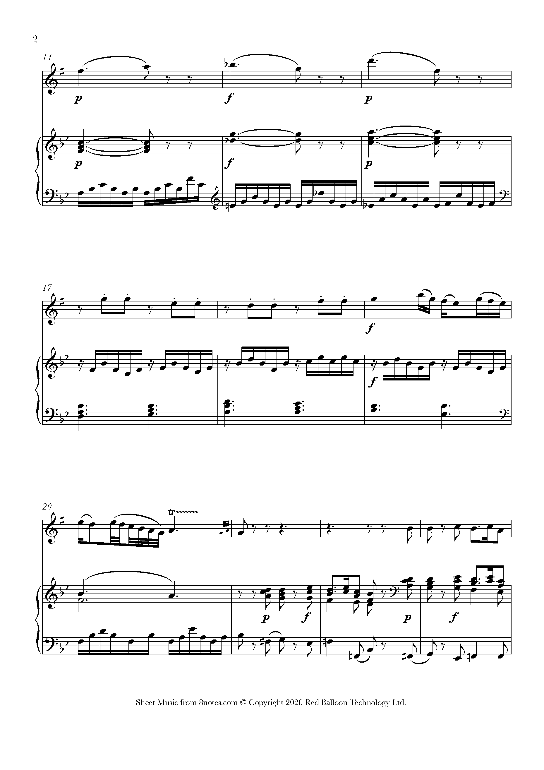 Mozart Sonata in F K280 2nd mvt Sheet music for Saxophone