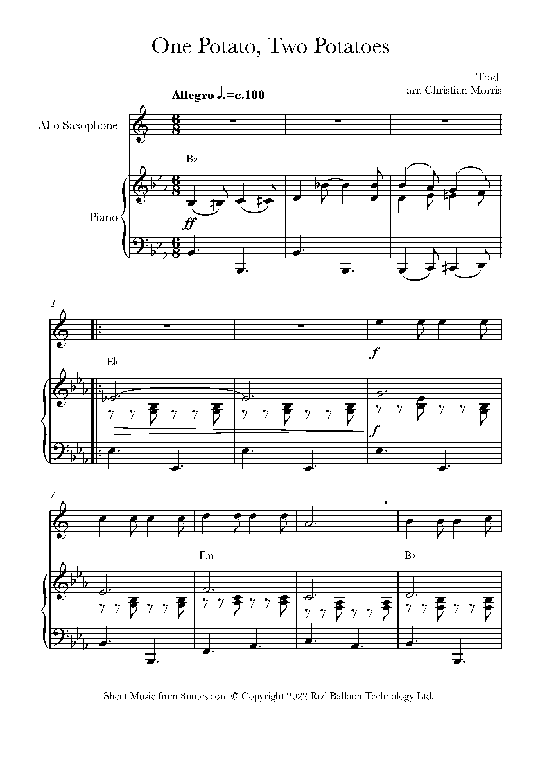 One Potato, Two Potatoes Sheet music for Saxophone