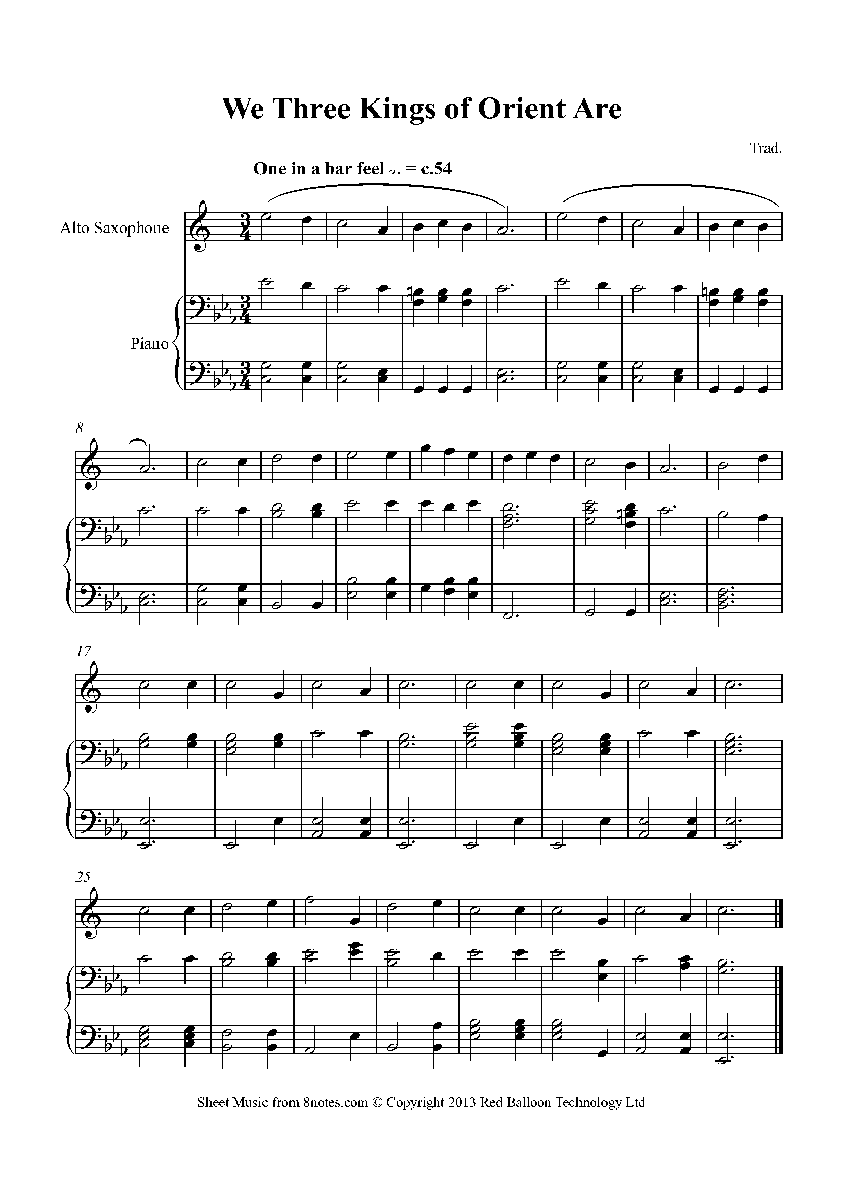 We Three Kings Of Orient Are Sheet Music For Saxophone 8notes Com We Three Kings Of Orient Are Sheet Music For Saxophone 8notes Com