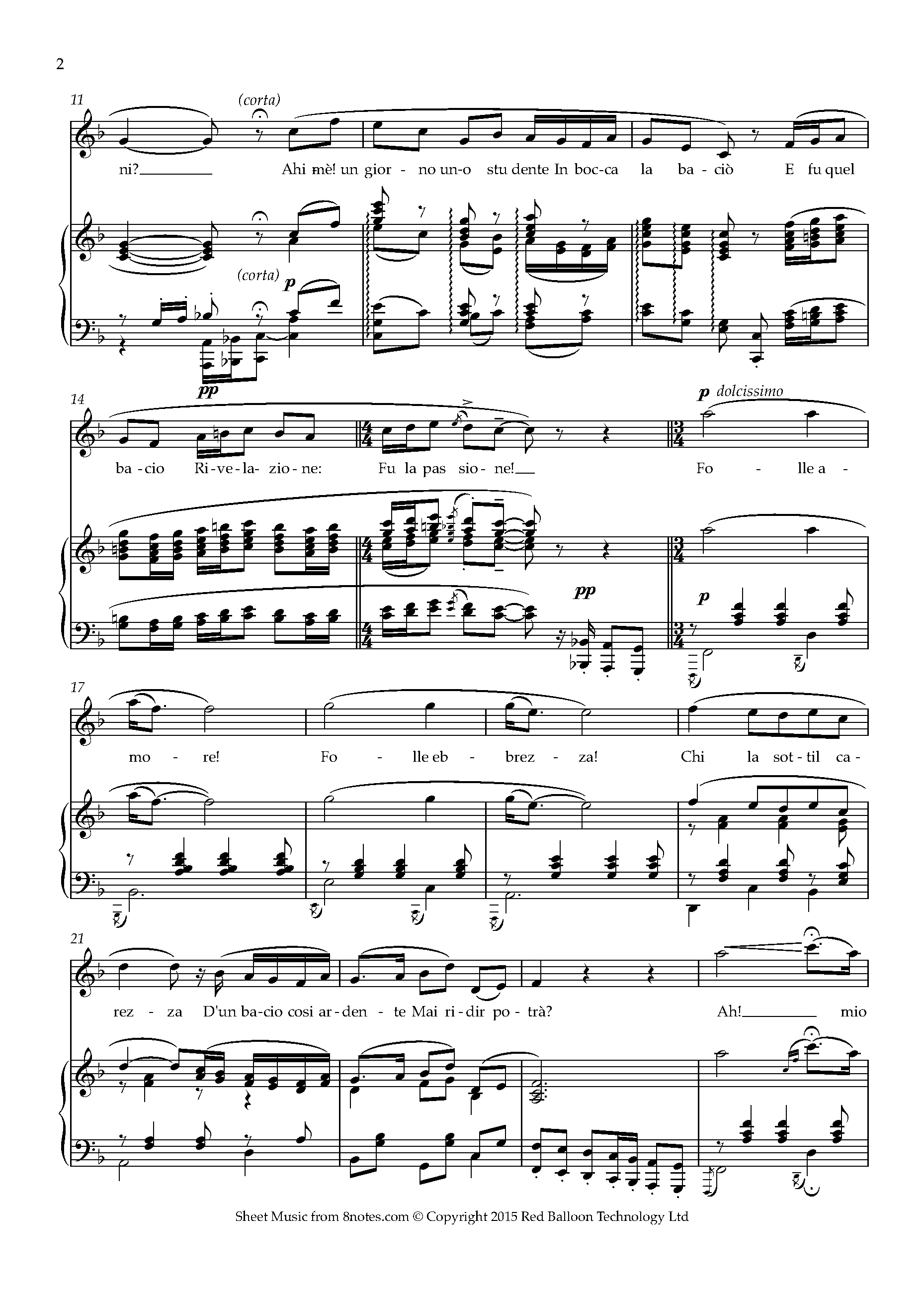 Puccini Chi il bel sogno di Doretta from Rondine Sheet music for Soprano Voice Puccini Chi il bel sogno di Doretta from Rondine Sheet music for Soprano Voice