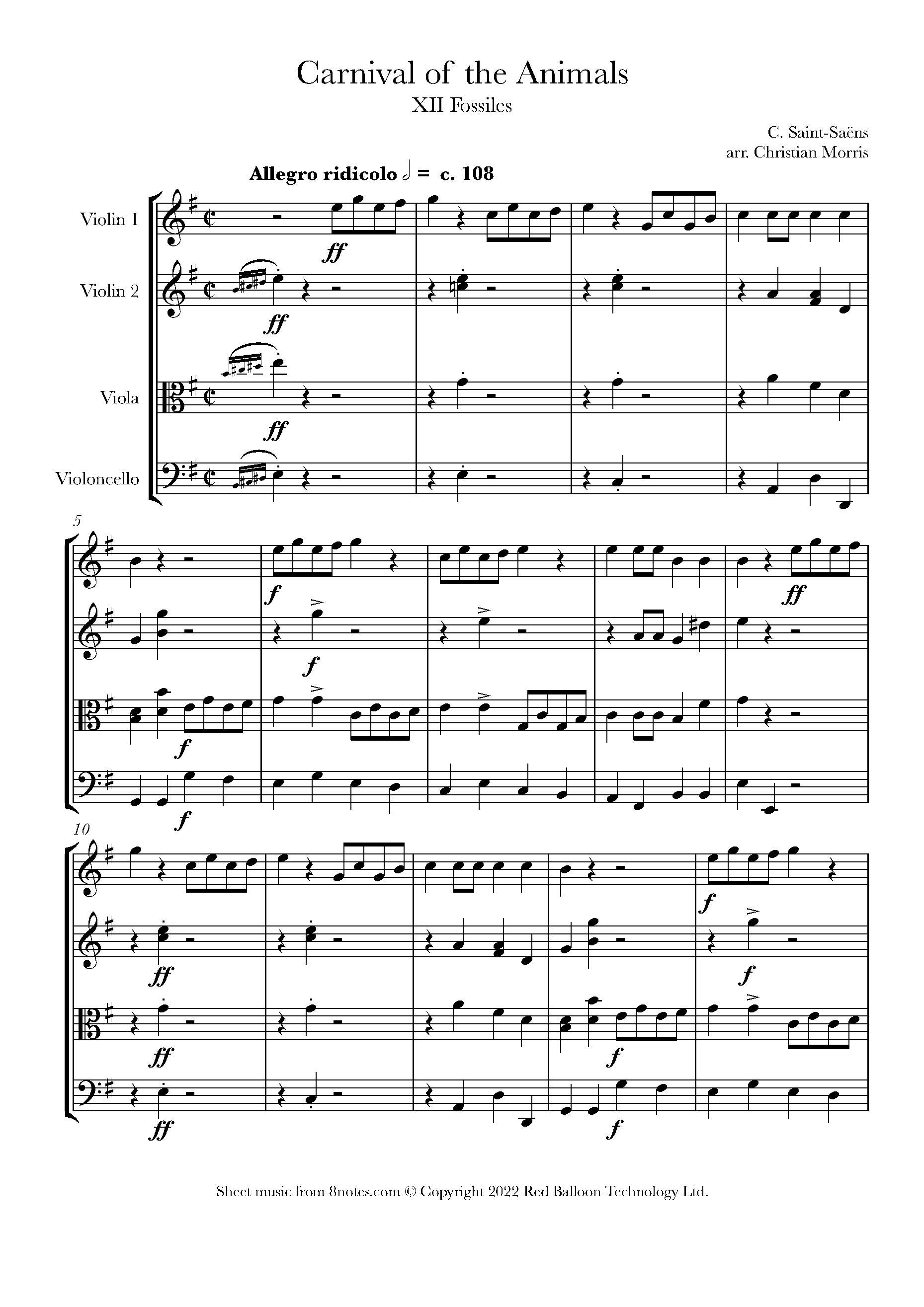 ﻿SaintSaëns XII Fossiles from Carnival of the Animals Sheet music