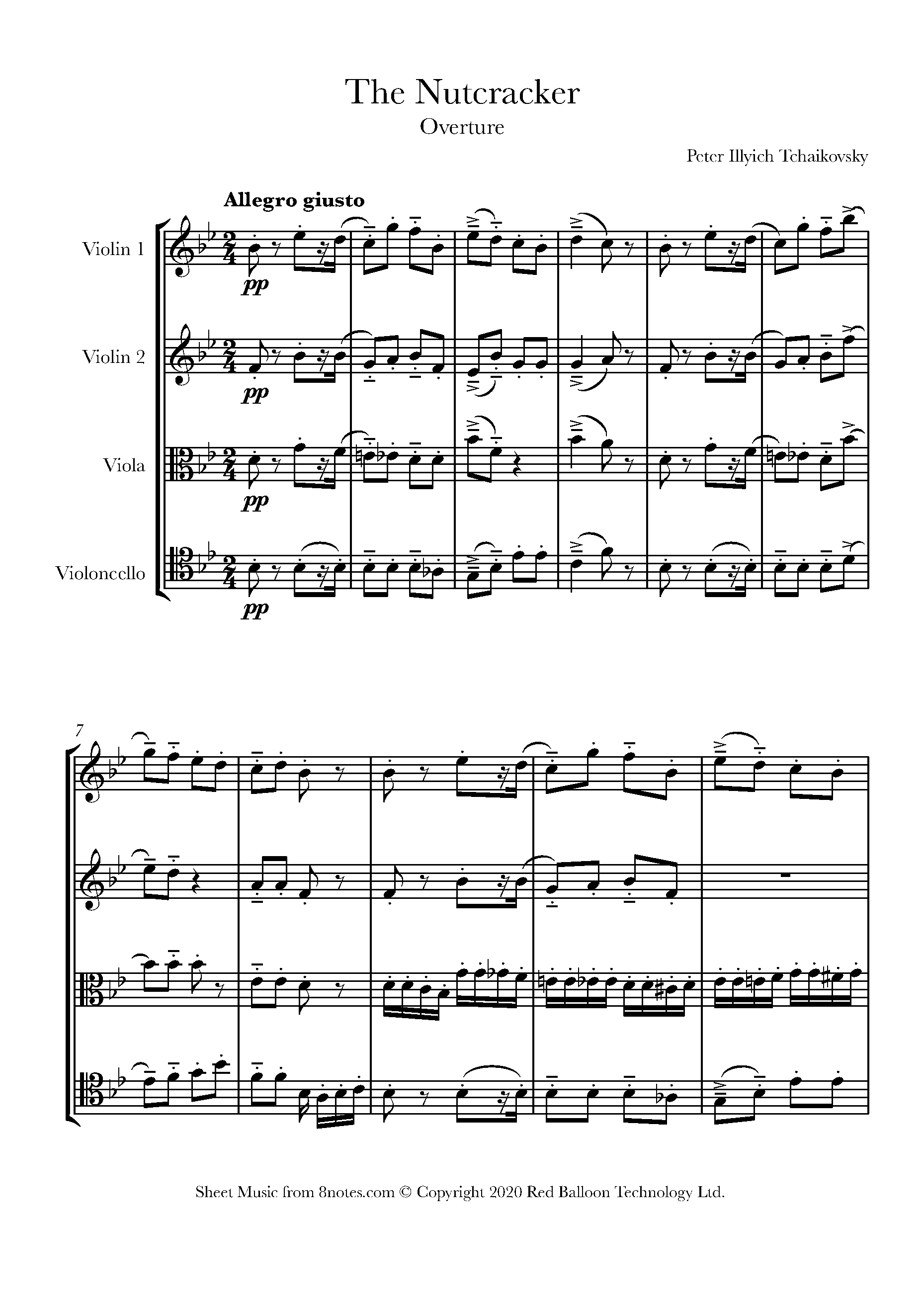 Tchaikovsky Nutcracker Suite, Op. 71a I.Overture Sheet music for