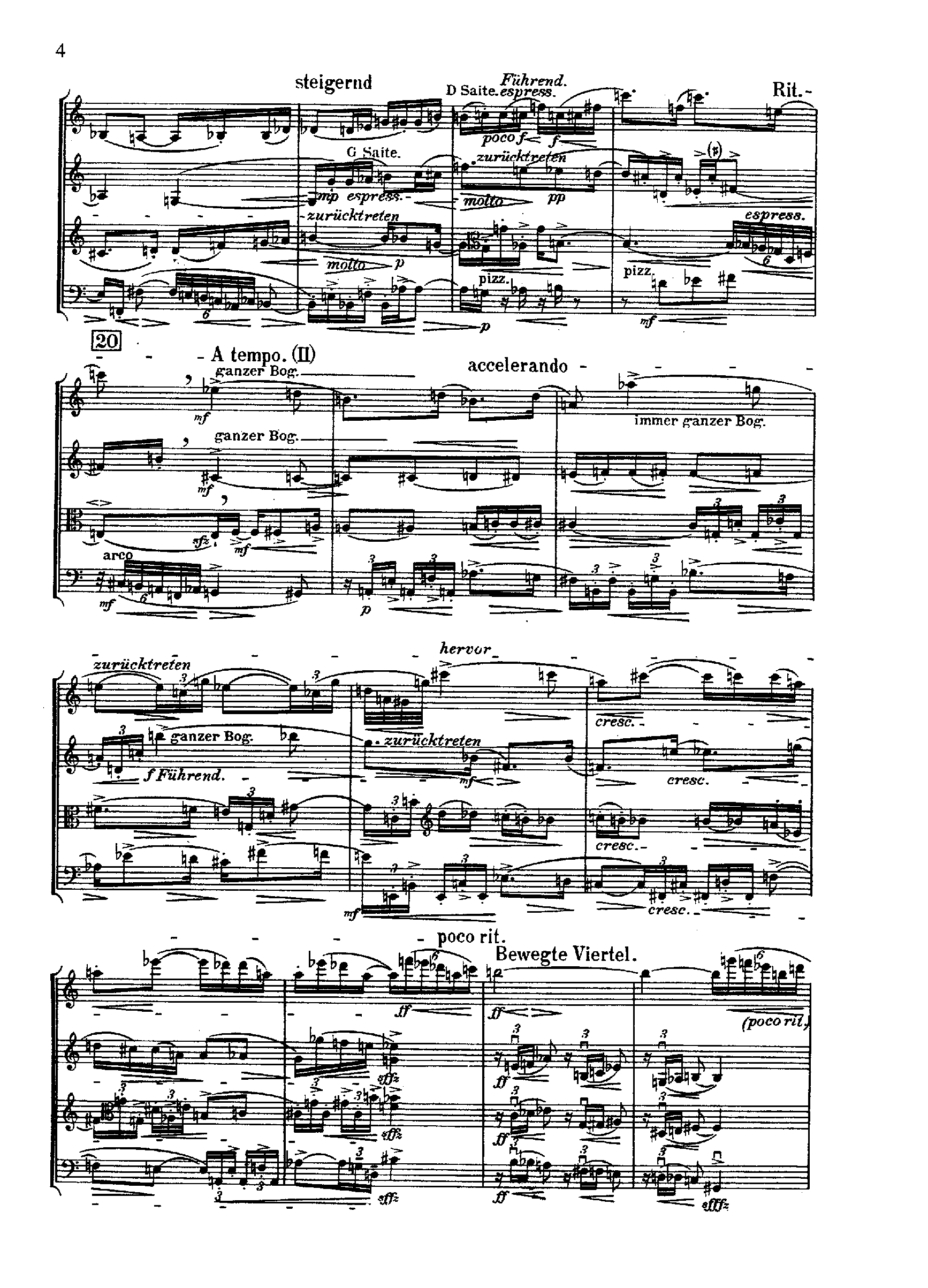 String Quartet, Op.3 by Alban Berg Sheet Music arranged by 8notes.com for String Quartet - 1 of 28 pages