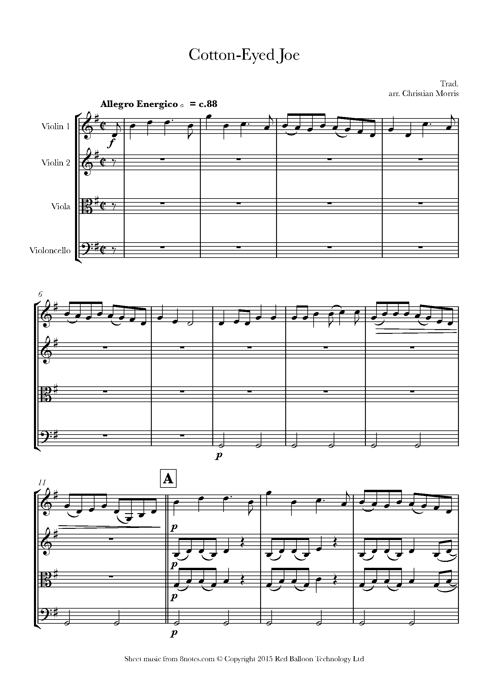 CottonEyed Joe Sheet music for String Quartet
