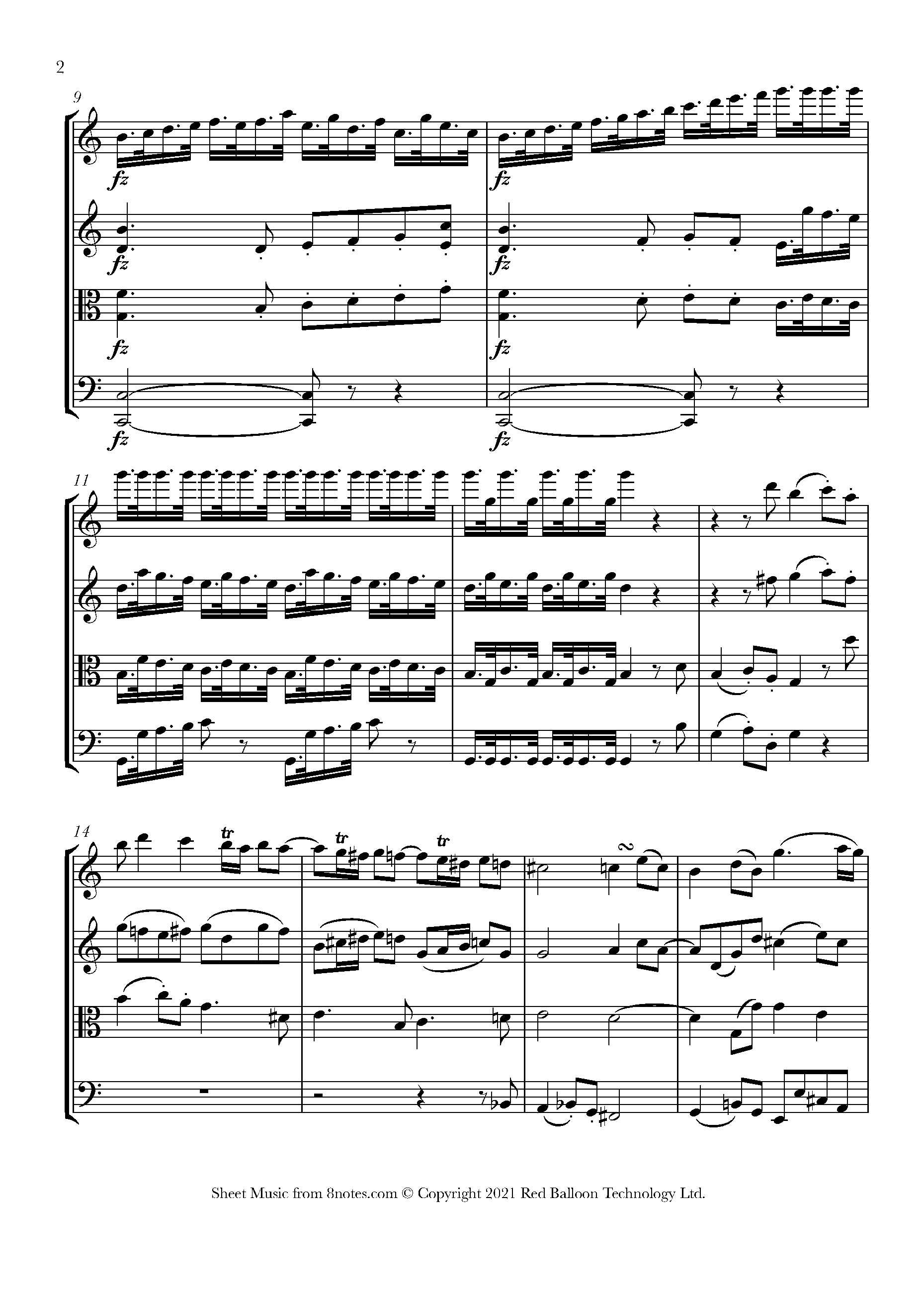 Haydn Emperor String Quartet, Op.76, No.3, First Movement Sheet music for String Quartet