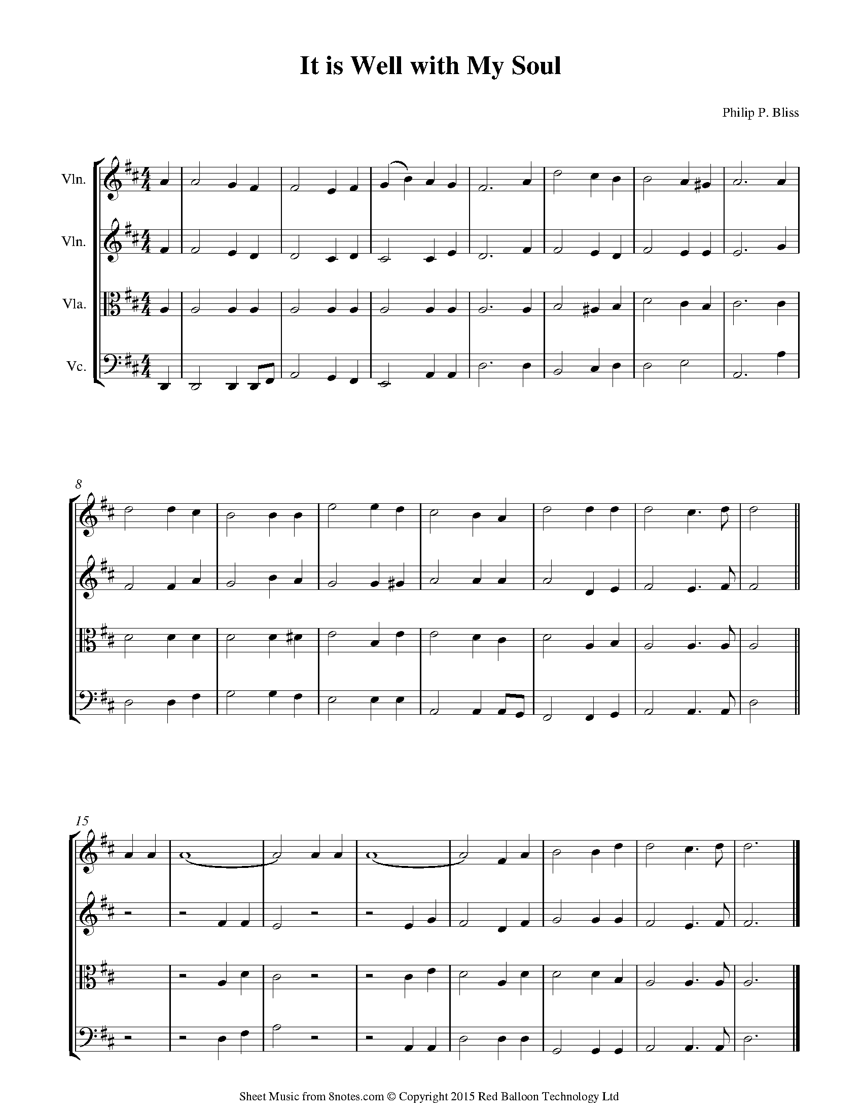 It is Well with My Soul (Philip P. Bliss) Sheet music for String