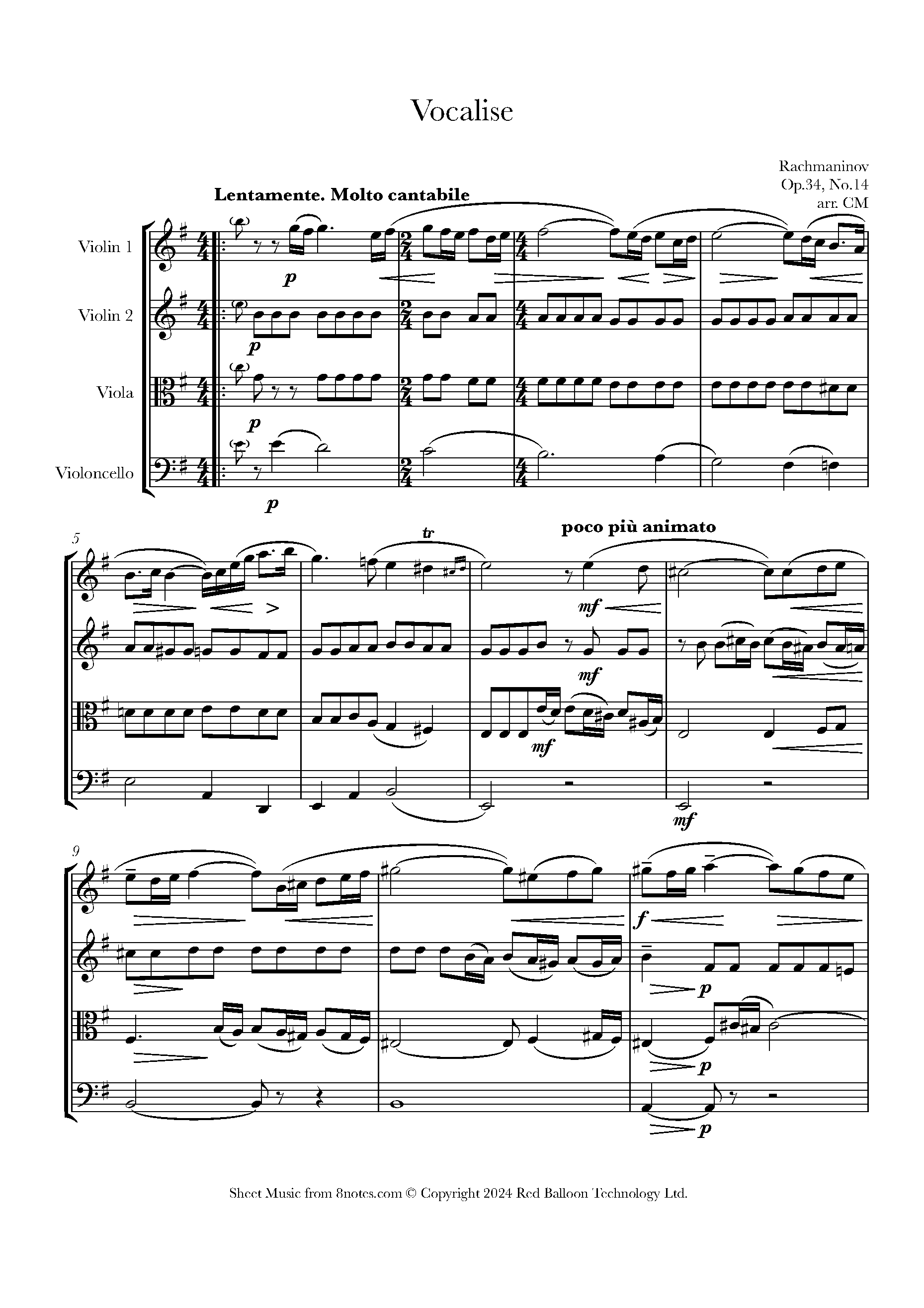 Sergey Rachmaninoff, The Moz-Art Quartet, Svetlana