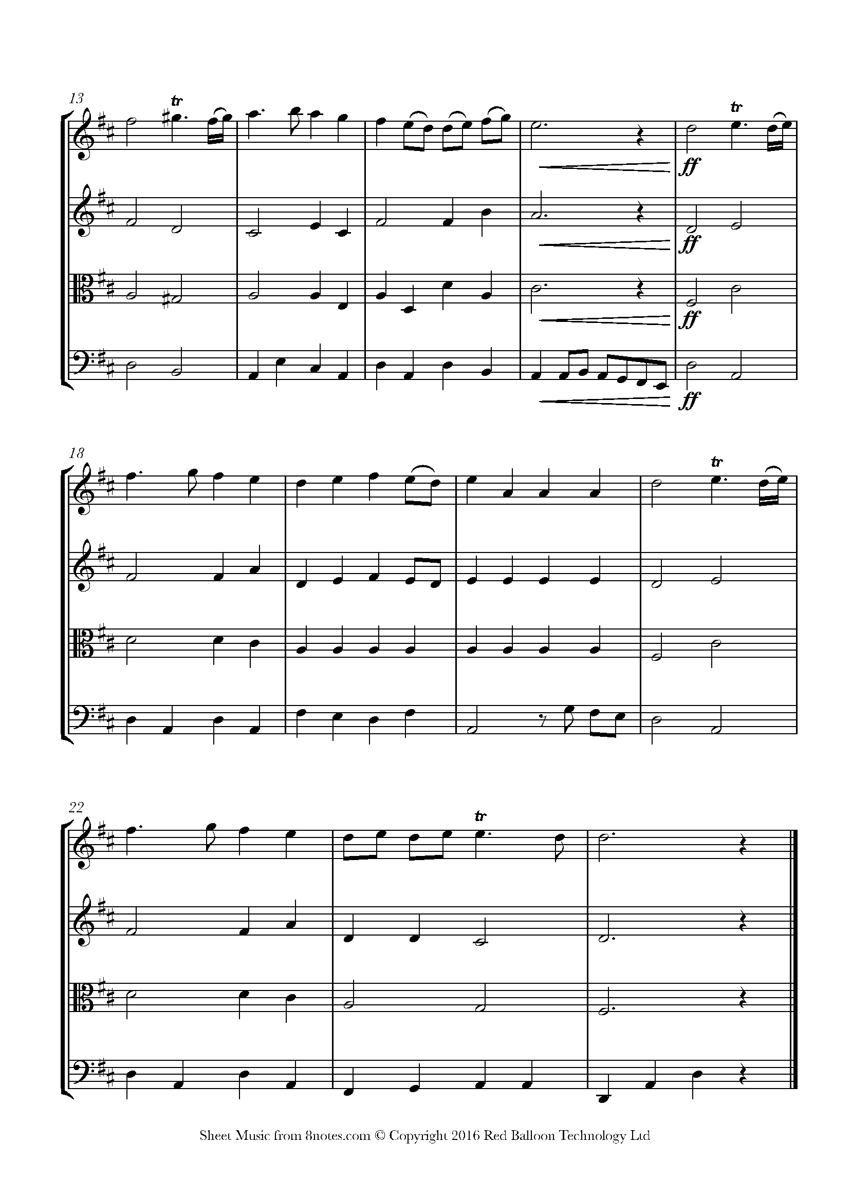 Clarke Trumpet Voluntary Sheet music for String Quartet