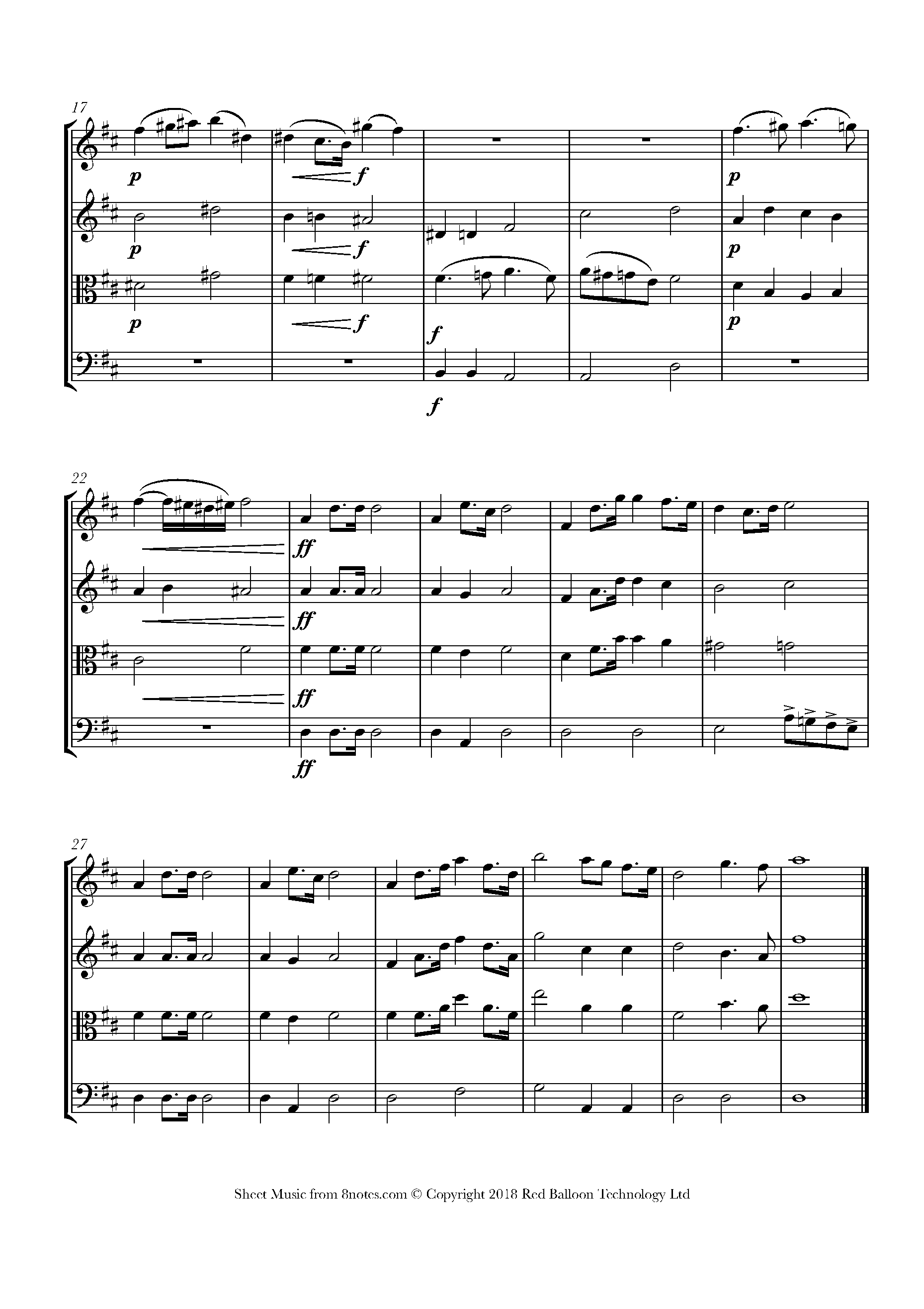 Wagner Wedding March Sheet music for String Quartet