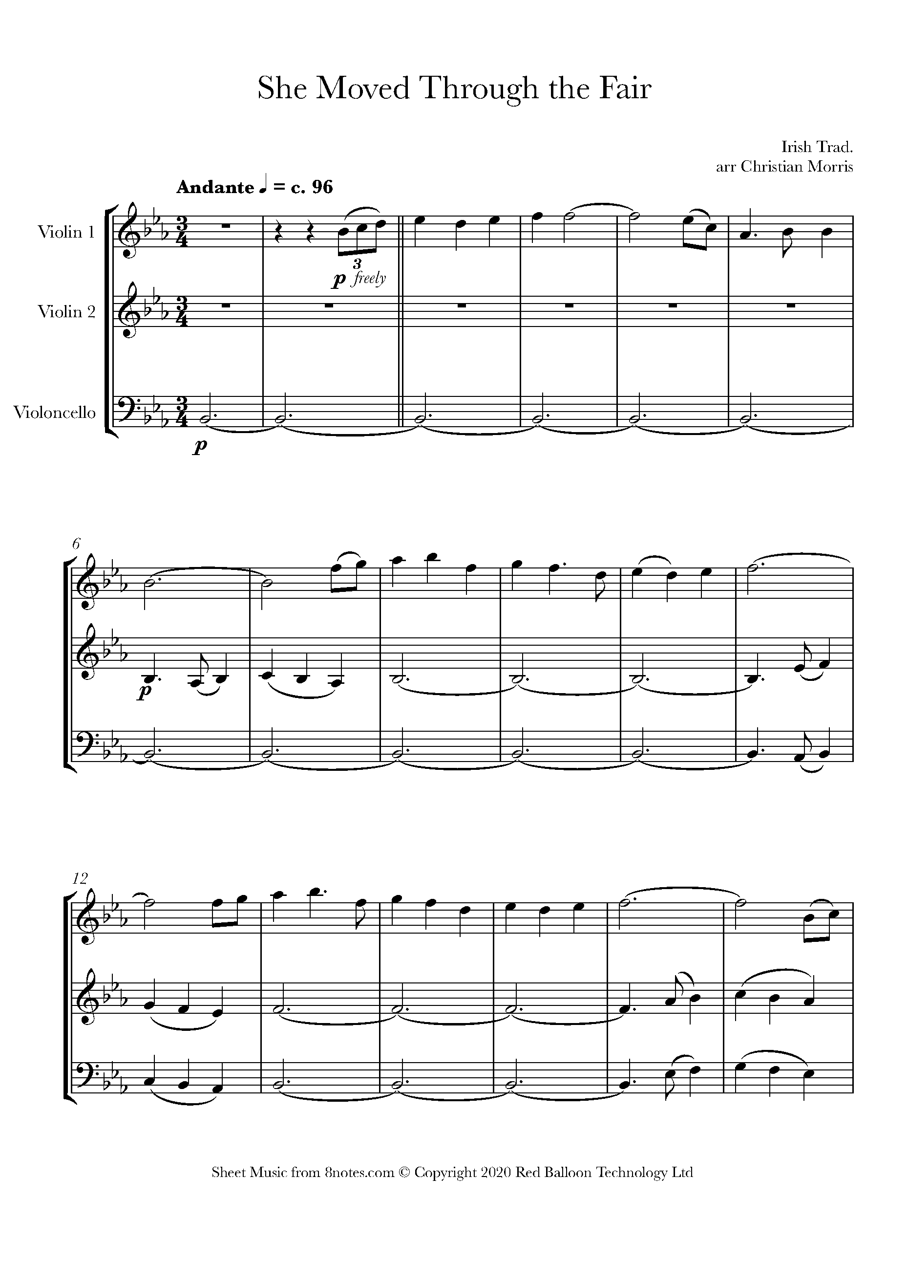 She Moved Through the Fair (Irish trad.) Sheet music for String trio She Moved Through the Fair (Irish trad.) Sheet music for String trio