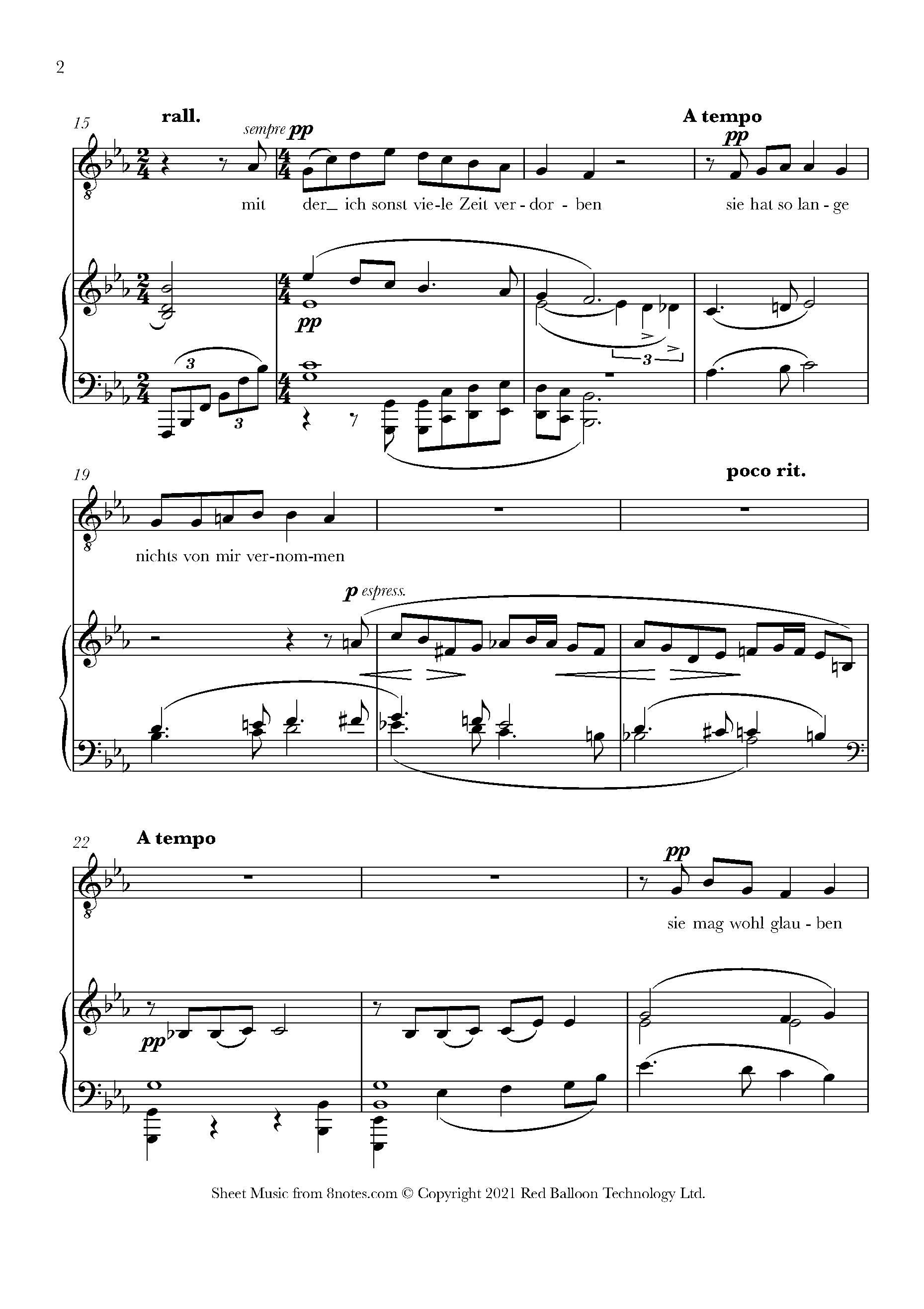 Mahler Ich Bin Der Welt Abhanden Gekommen No 3 Ruckert Lieder Sheet Music For Tenor Voice 8notes Com