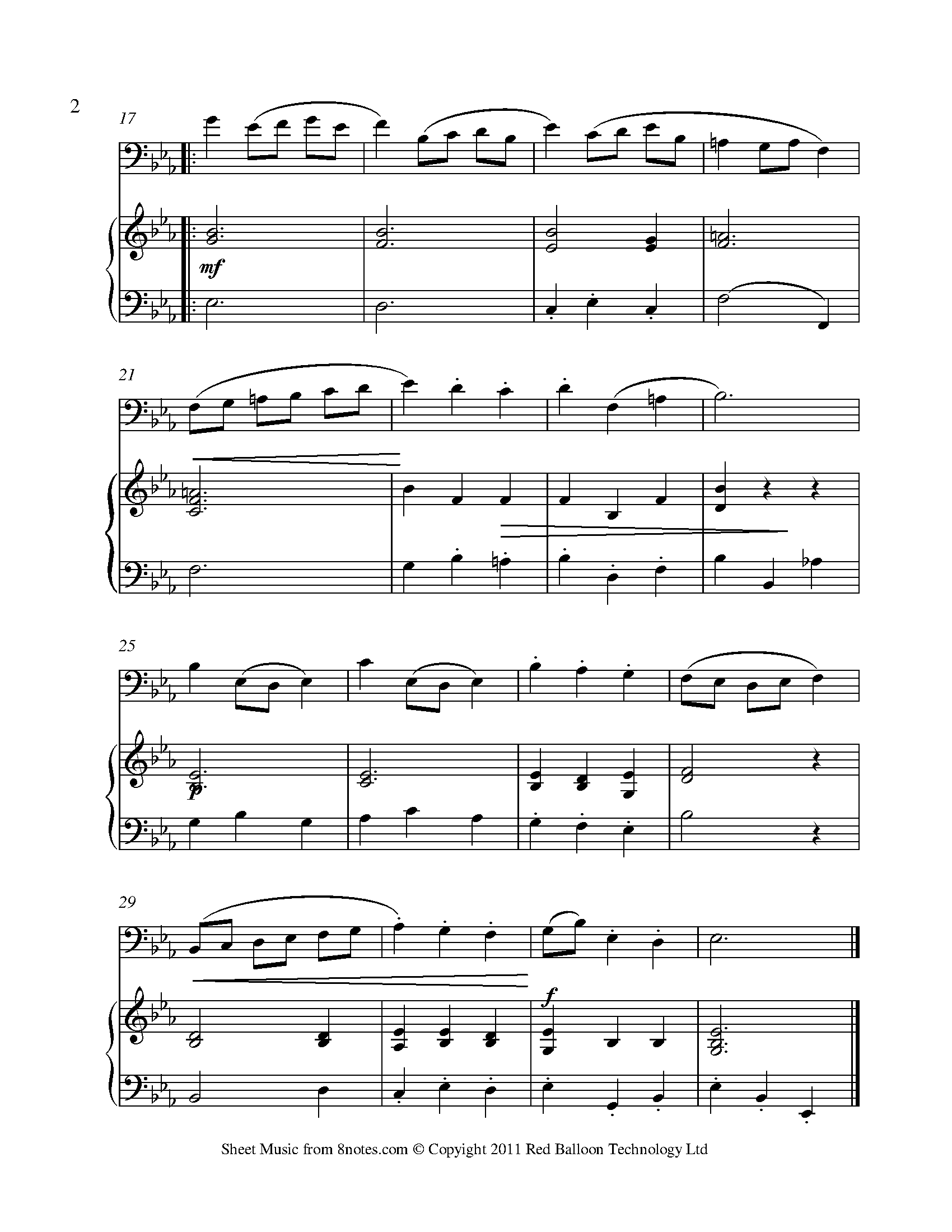Bach - Minuet in G Sheet music for Trombone - 8notes.com