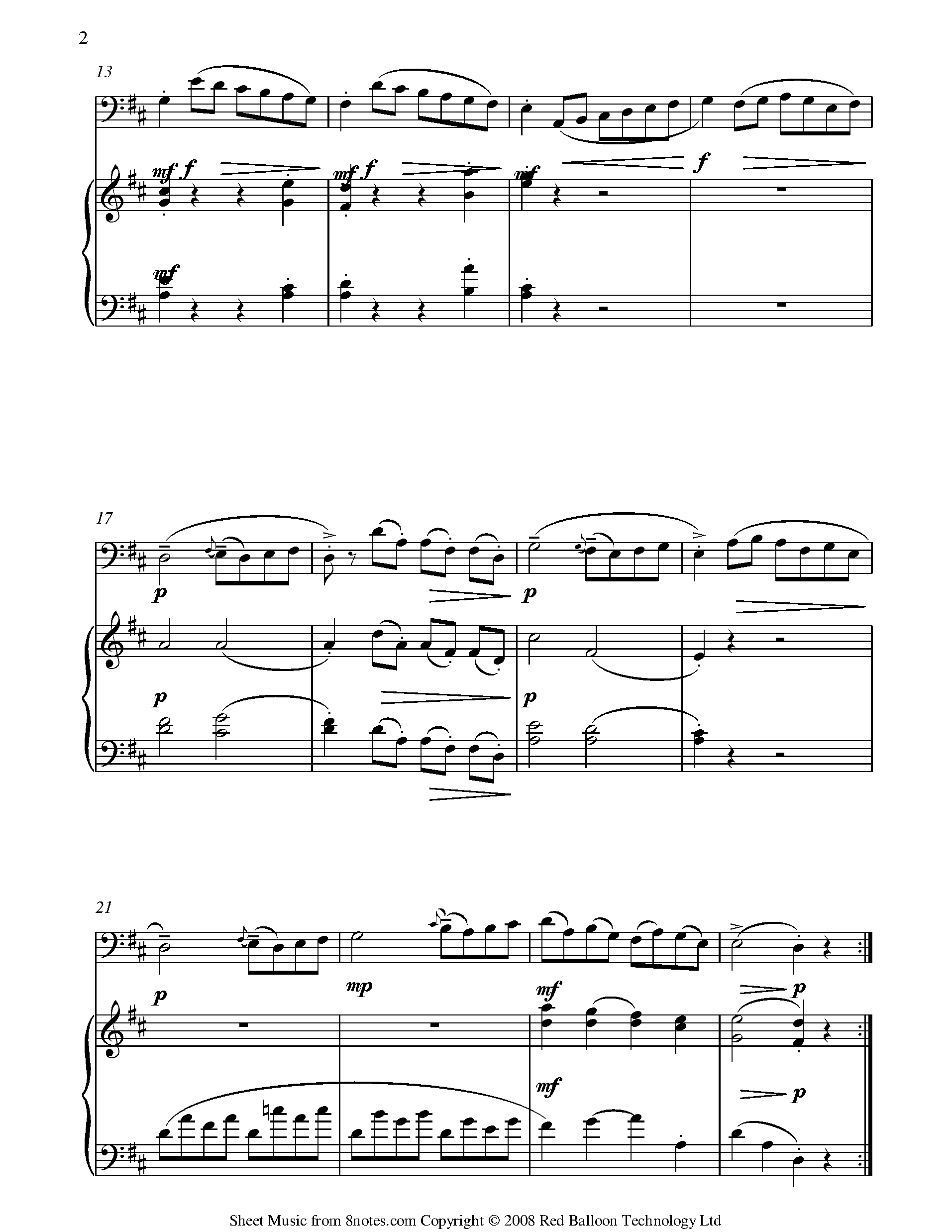 Beethoven Sonatina First Movement Sheet music for Trombone