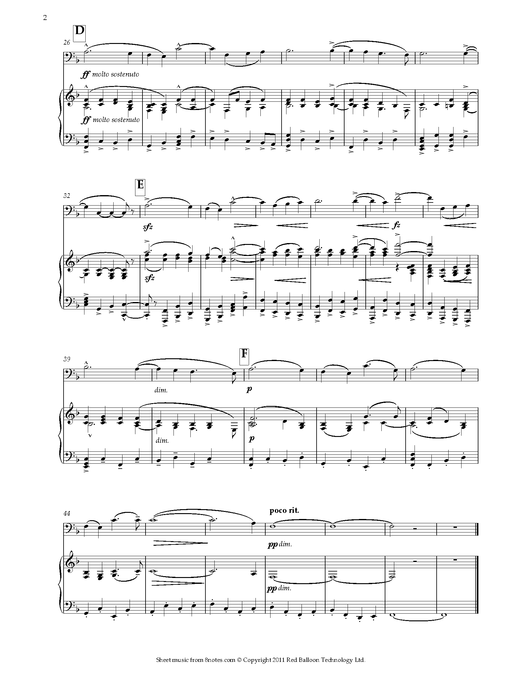 Elgar Symphony No. 1 Opening Theme Sheet music for Trombone