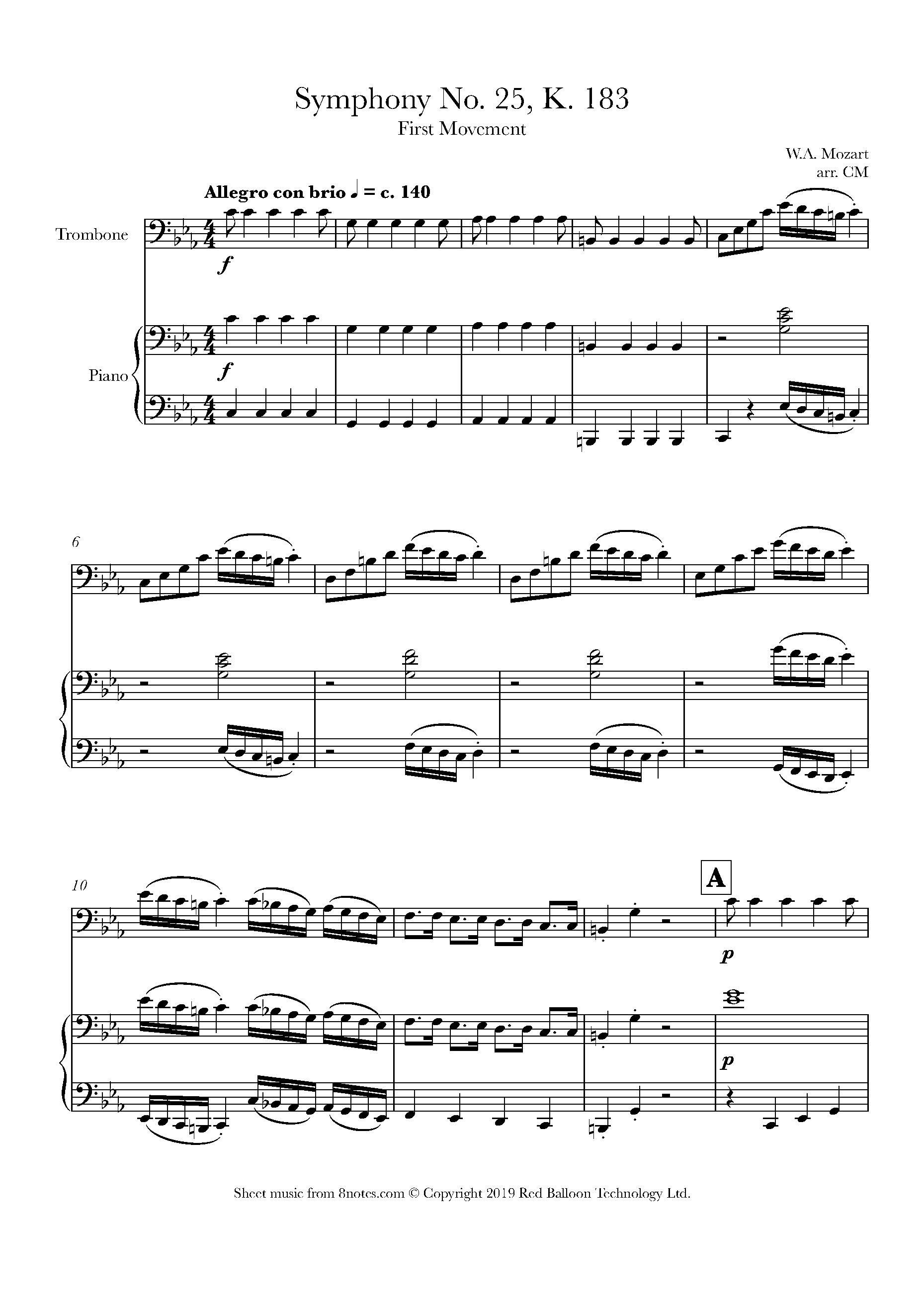 Wolfgang Amadeus Mozart Symphony No. 25, K. 183 1st mvt (as featured