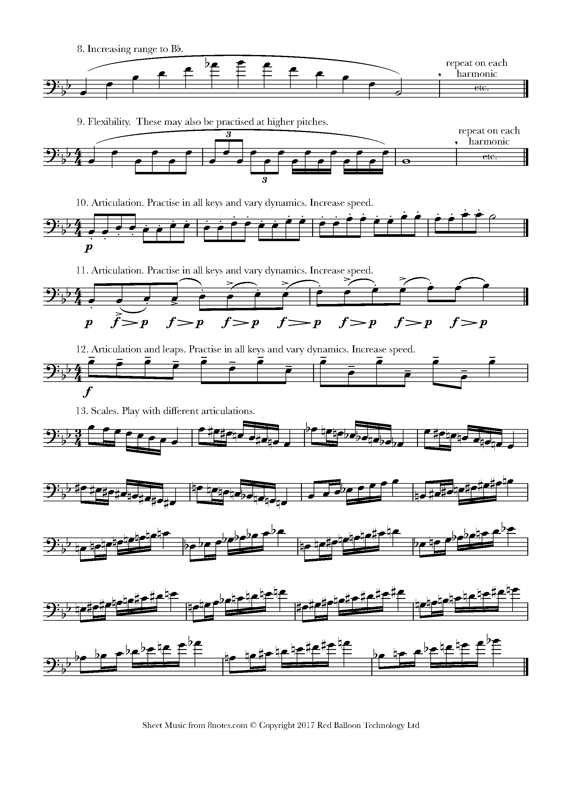 Trombone Warmup Exercises Sheet music for Trombone