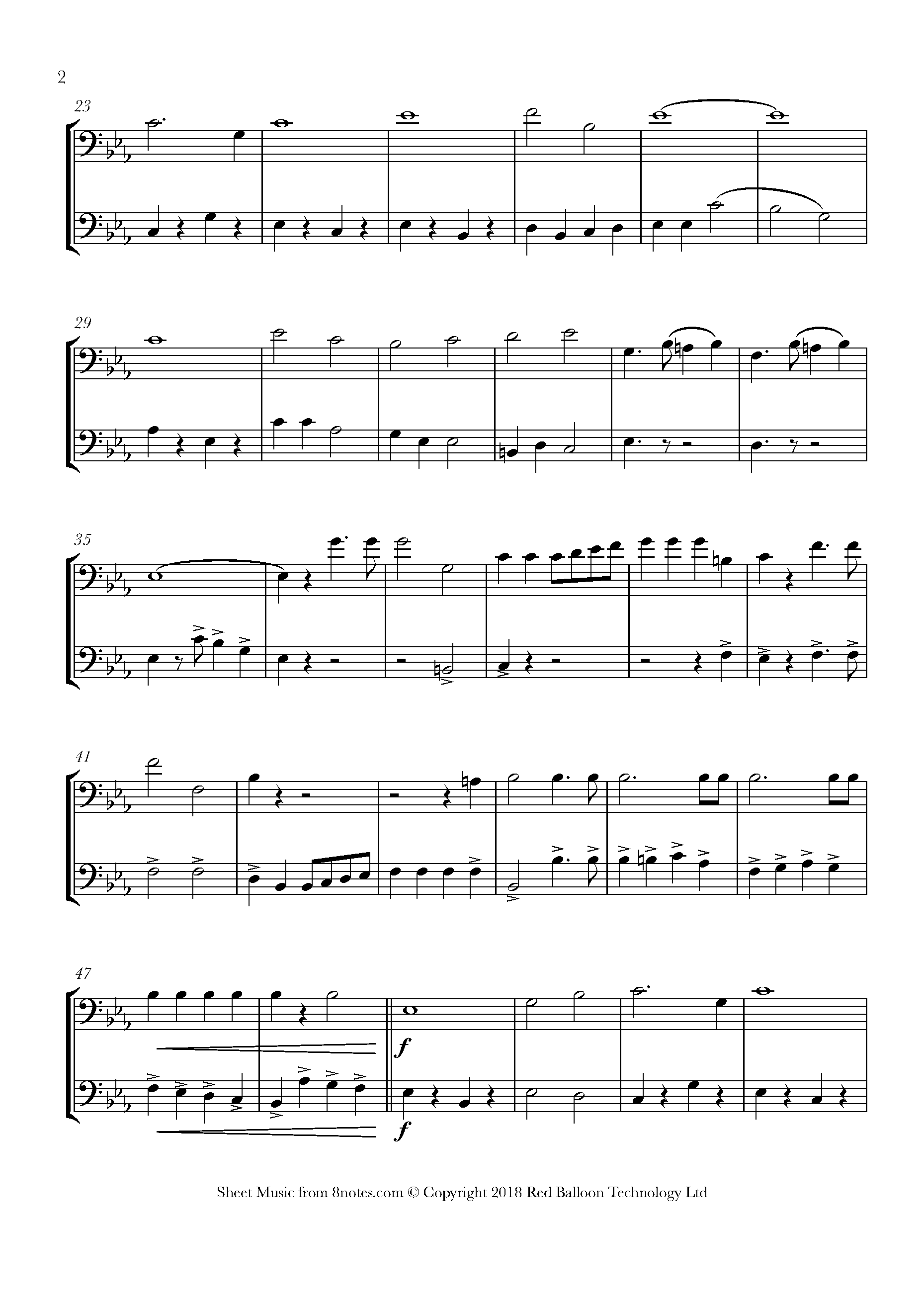 Chas A Zimmermann Anchors Aweigh Sheet music for Trombone Duet