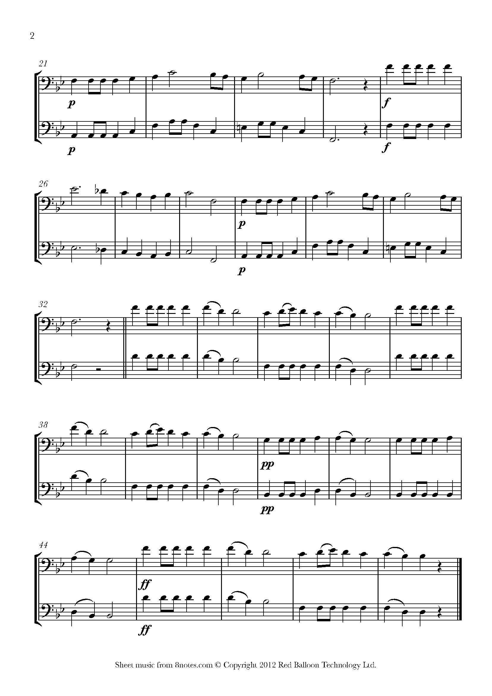 Rossini 5 Duos No.1 Marcia Sheet music for Trombone Duet