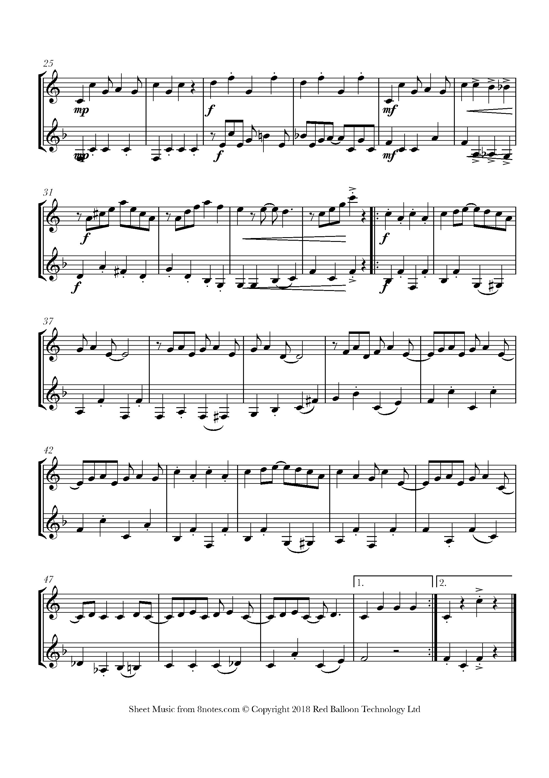 Scott Joplin Maple Leaf Rag Sheet music for TrumpetFrench Horn Duet