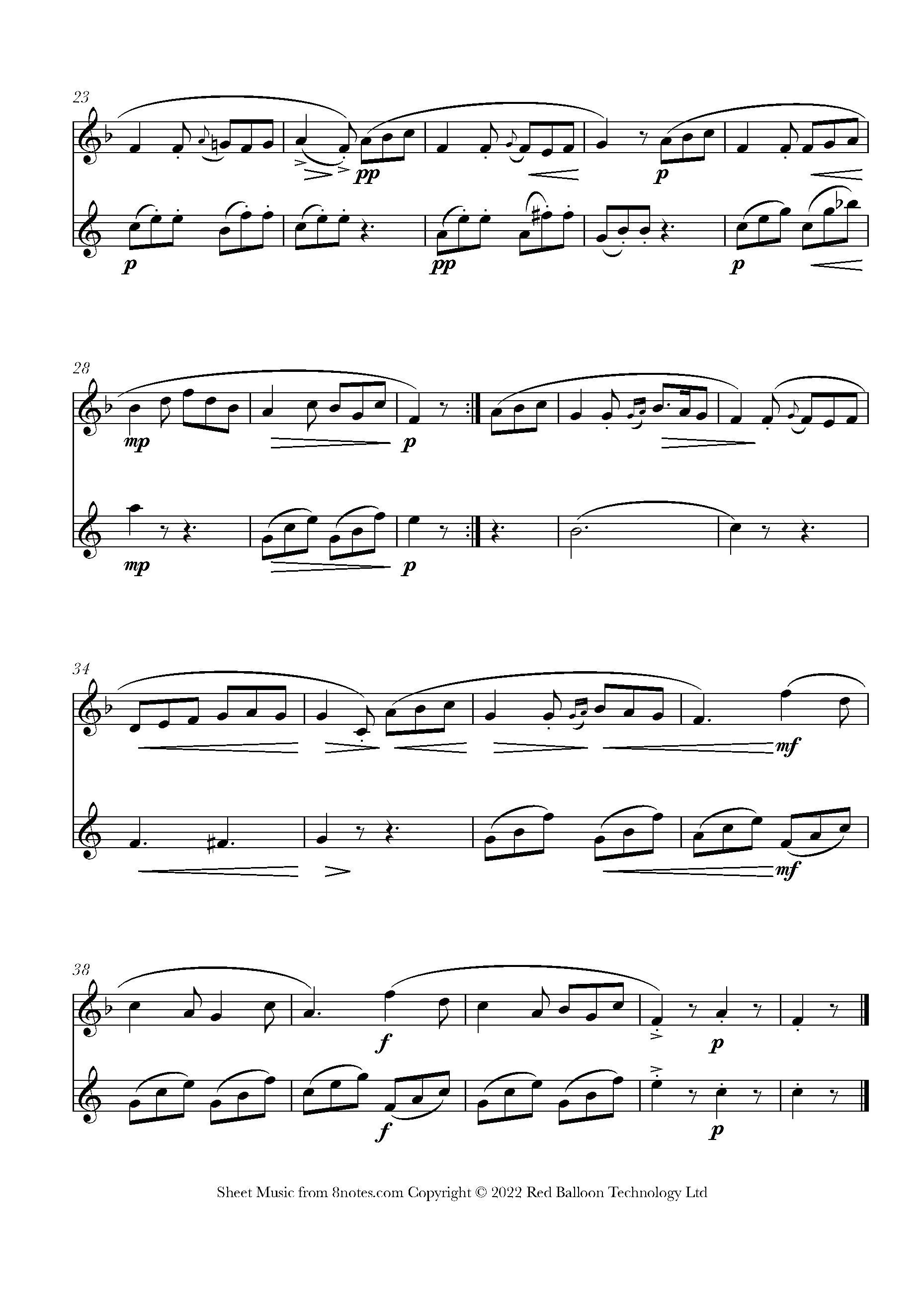 Beethoven Romance from Sonatina in G Sheet music for Trumpet
