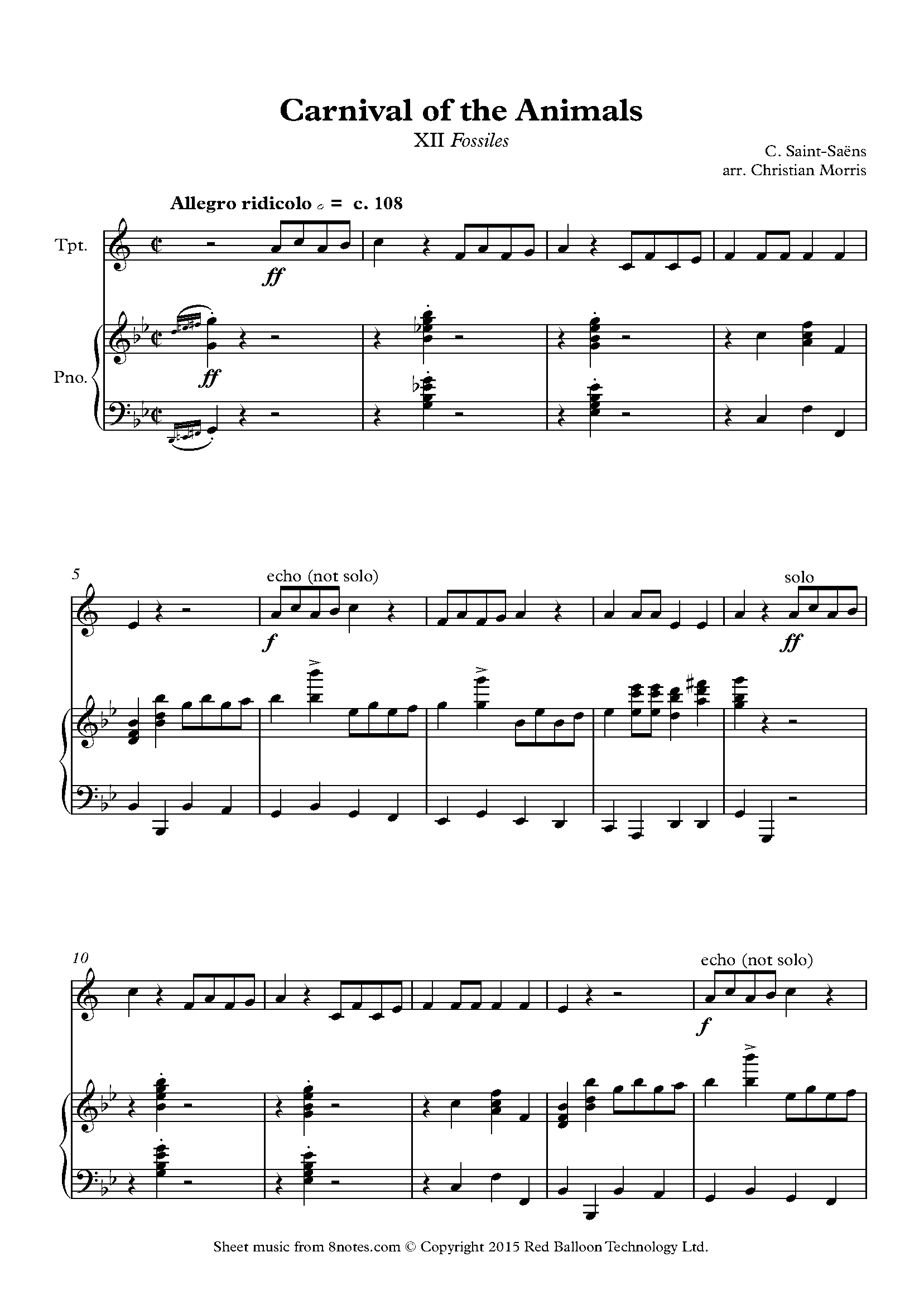 SaintSaëns XII Fossiles from Carnival of the Animals Sheet music