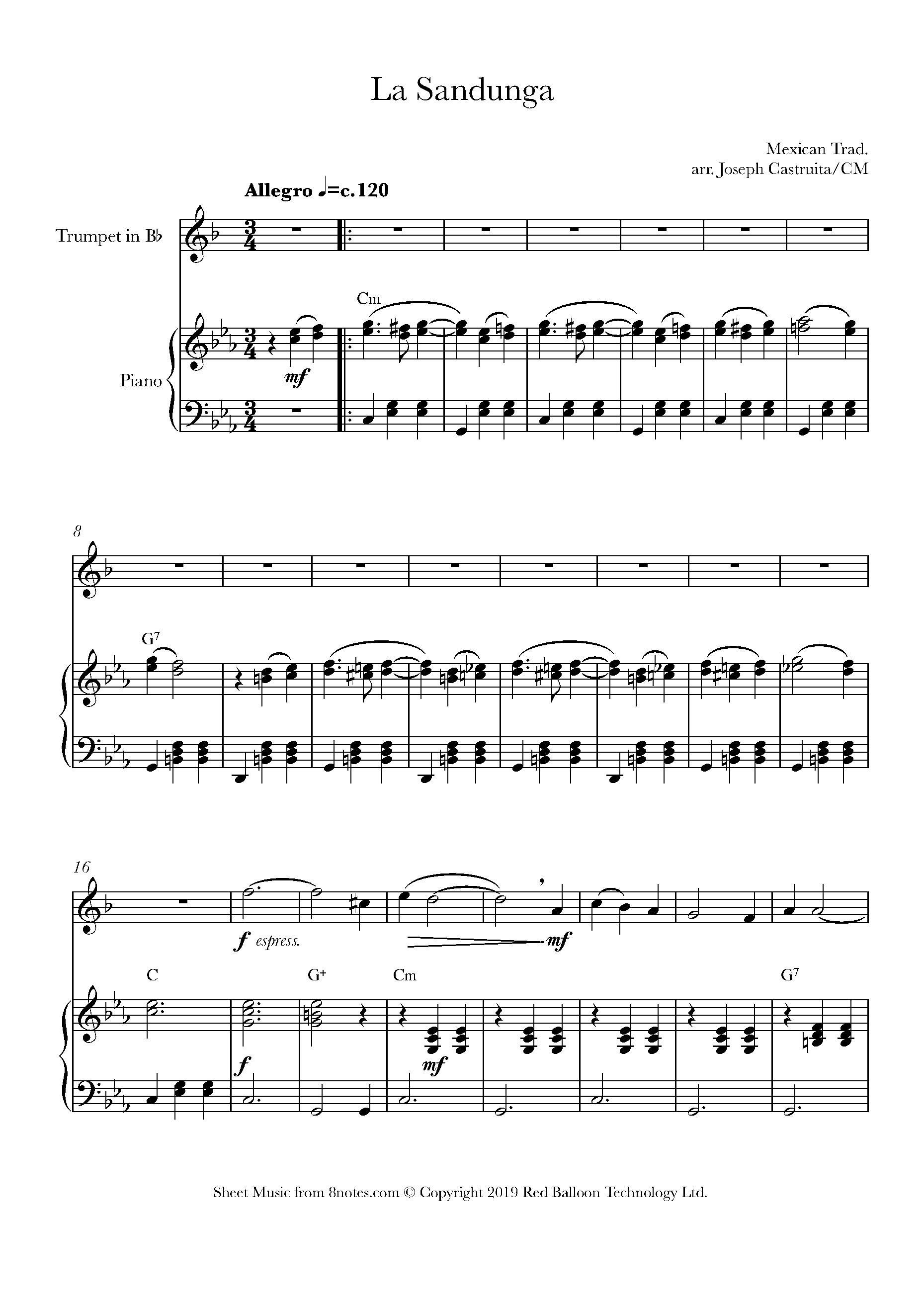 La Sandunga Mexican Traditional Song Sheet Music For Trumpet 8notes la-sandunga-mexican-traditional-song-sheet-music-for-trumpet-8notes