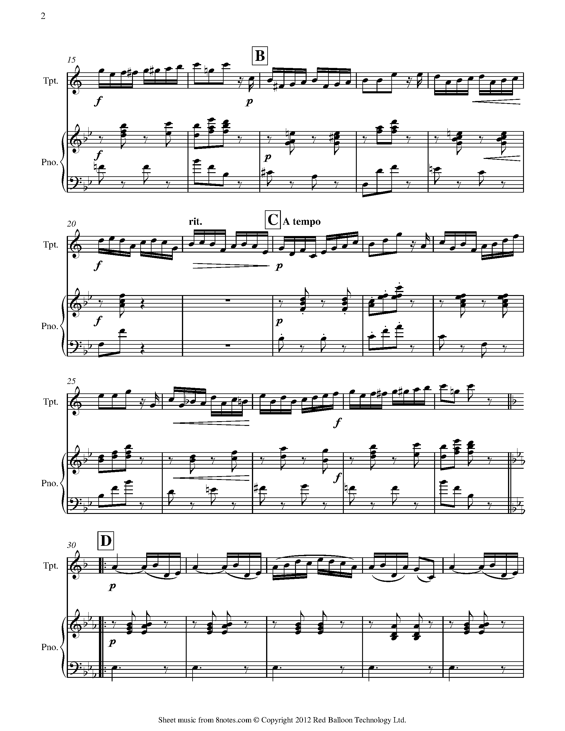 Delibes Pizzicati from the ballet Sylvia Sheet music for Trumpet