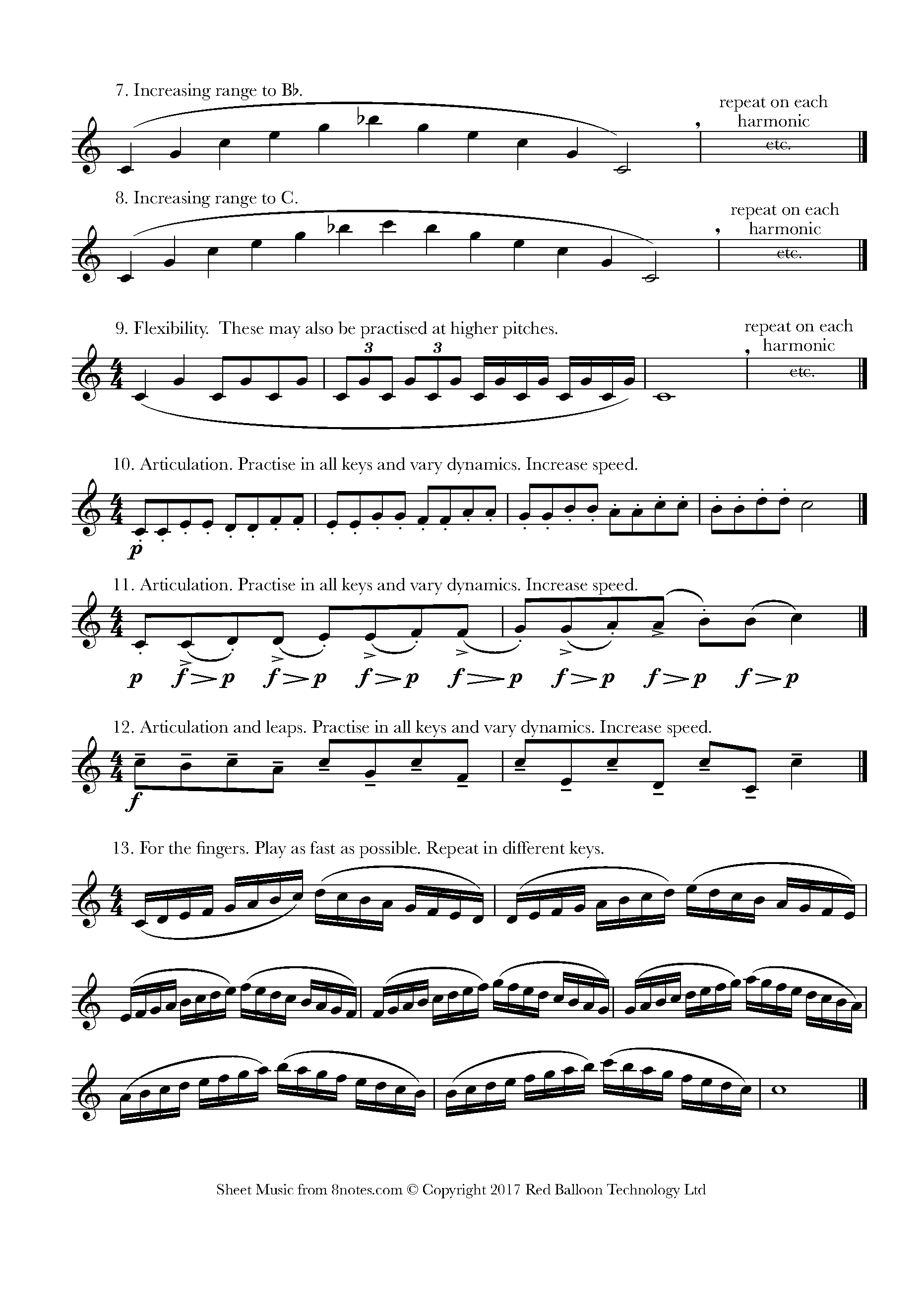 Trumpet Warm-up Exercises Sheet music for Trumpet - 8notes.com