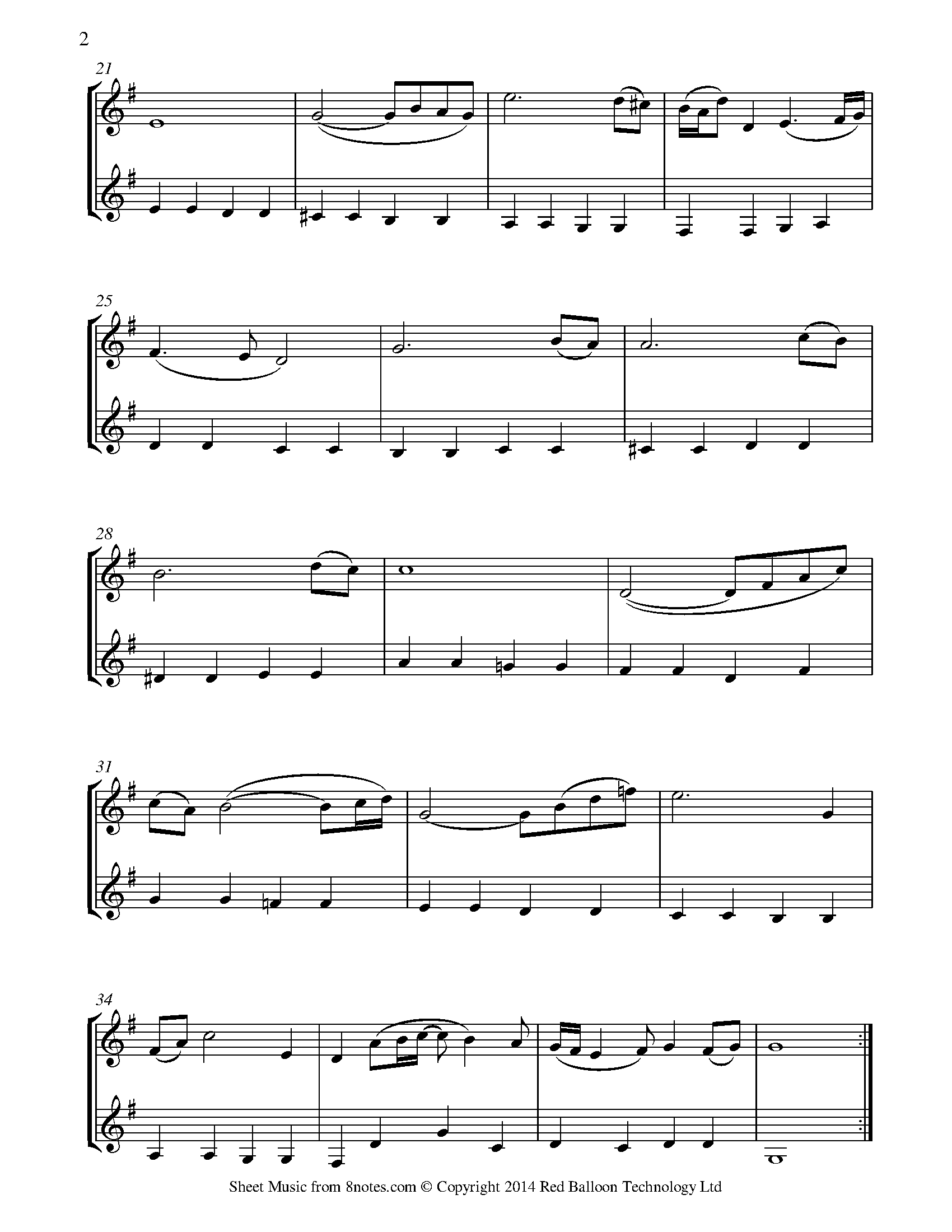 Bach Air on a G String Sheet music for Trumpet Duet
