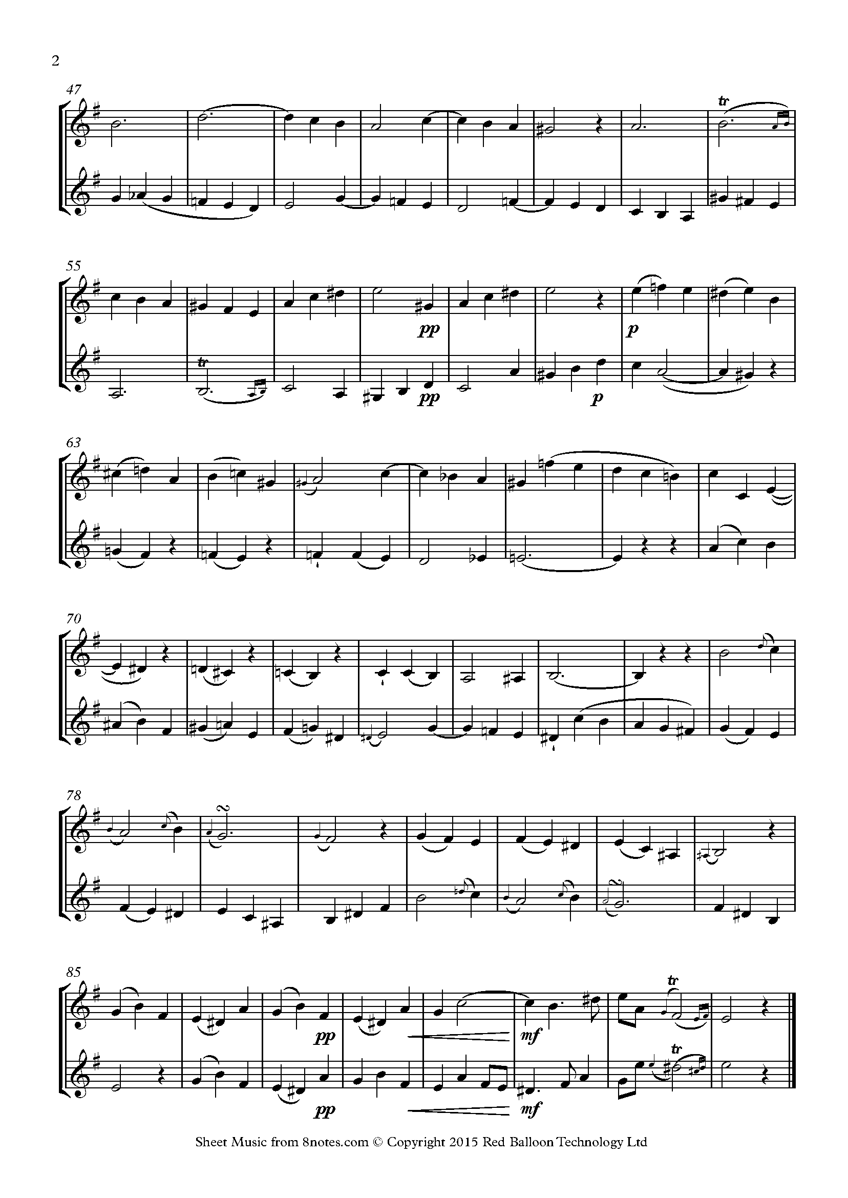 Bach Three Duets No. 2 Sheet music for Trumpet Duet