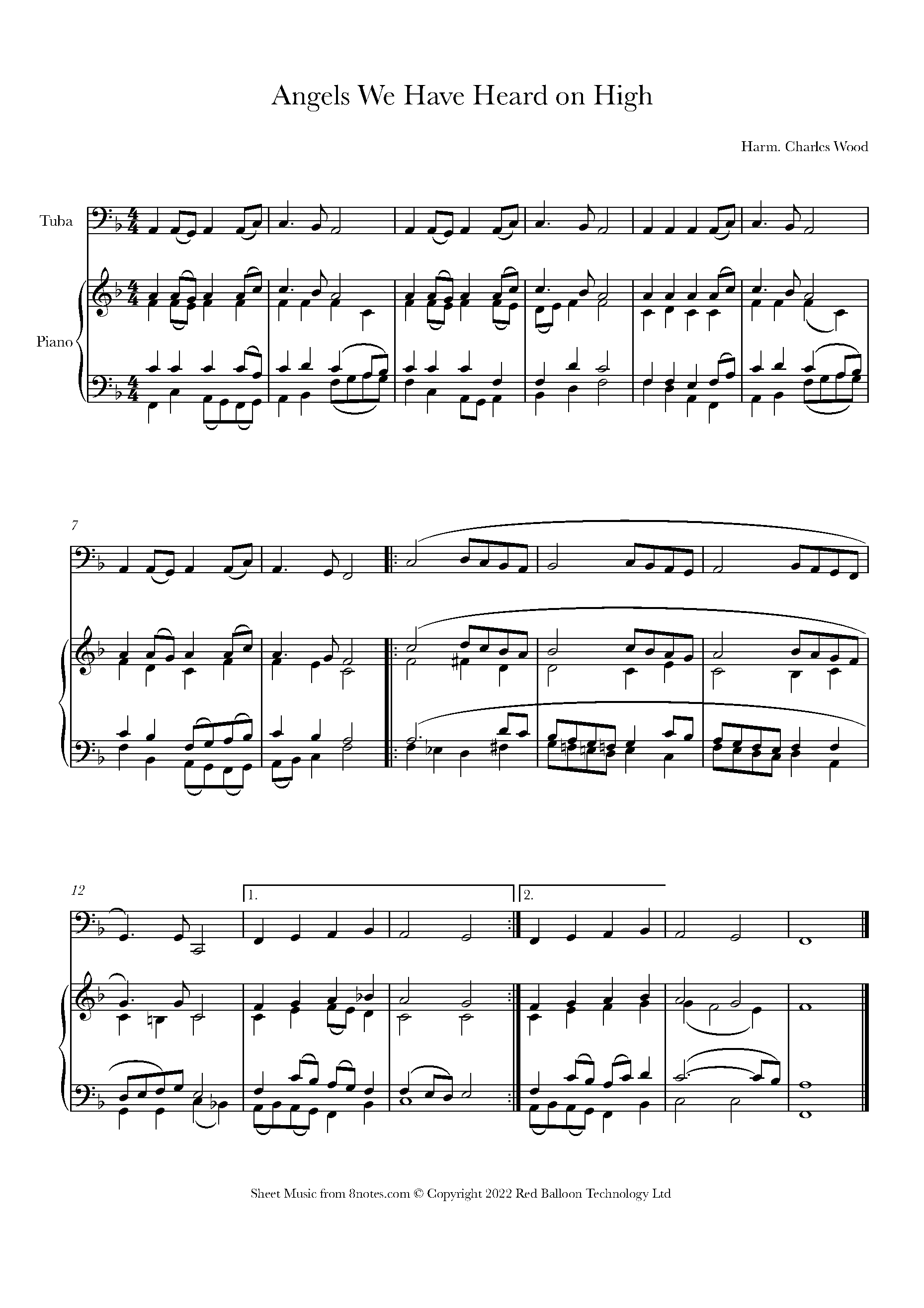 Angels We Have Heard on High Sheet music for Tuba