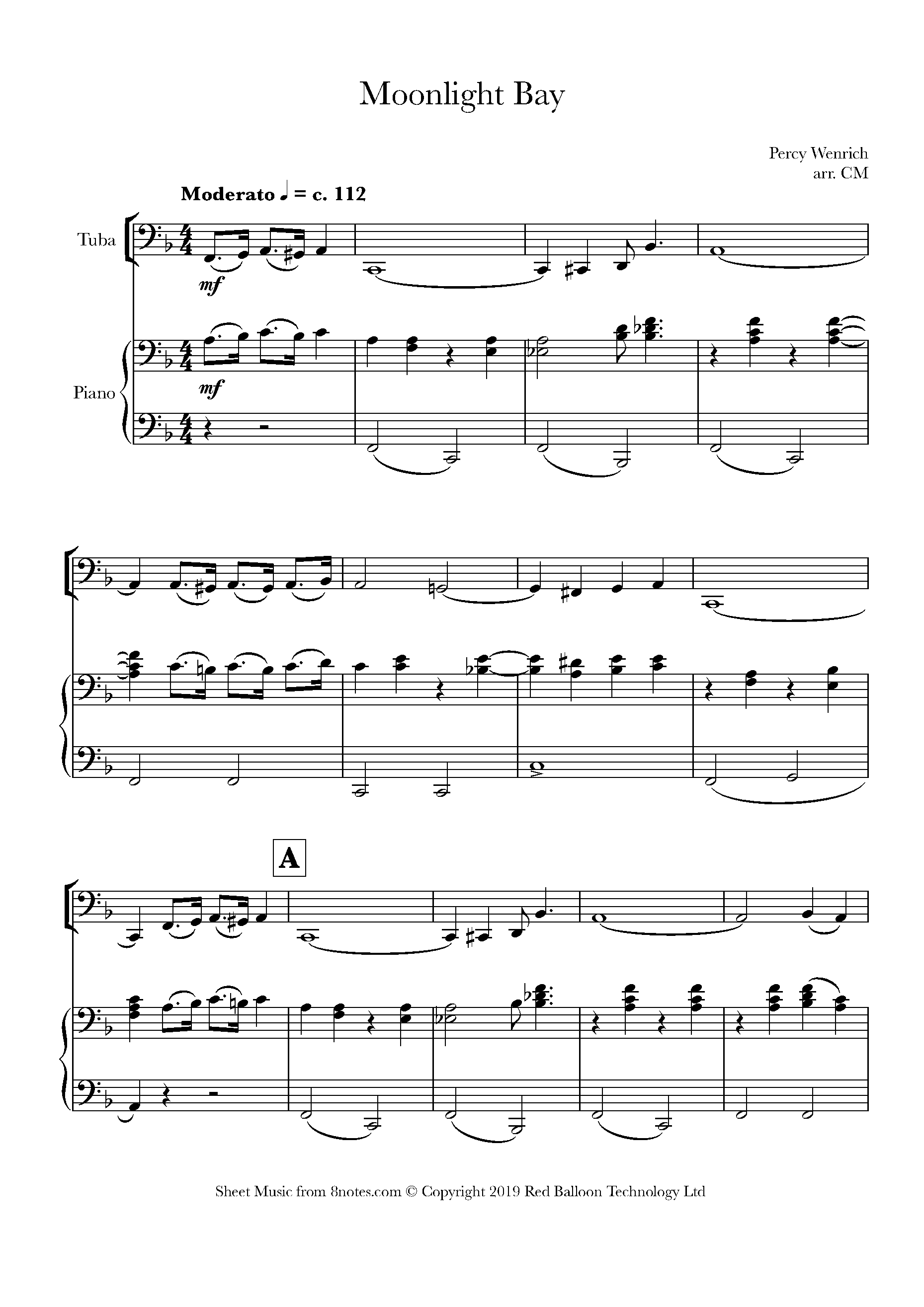 Percy Wenrich Moonlight Bay Sheet music for Tuba