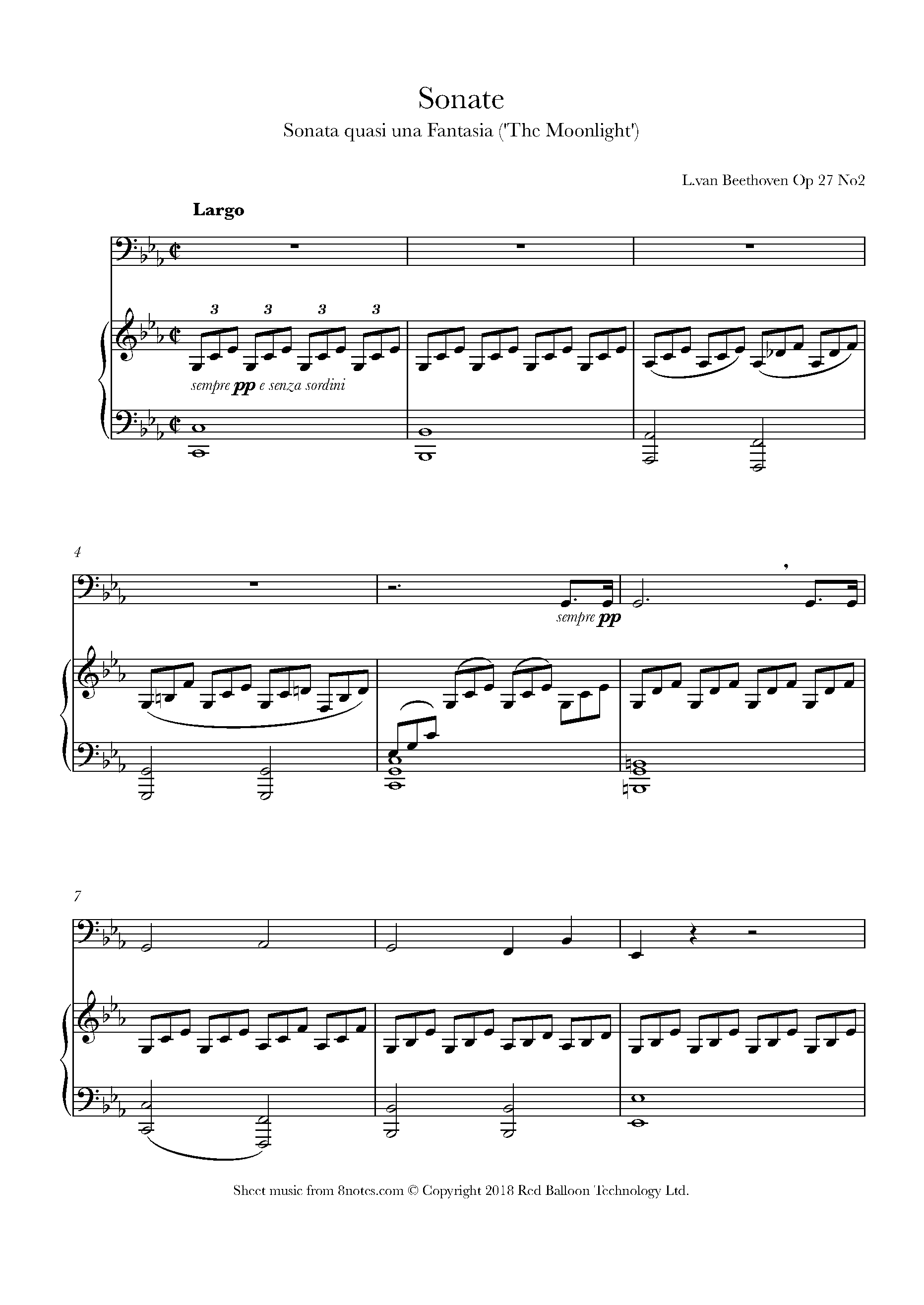 Beethoven Moonlight Sonata Sheet music for Tuba