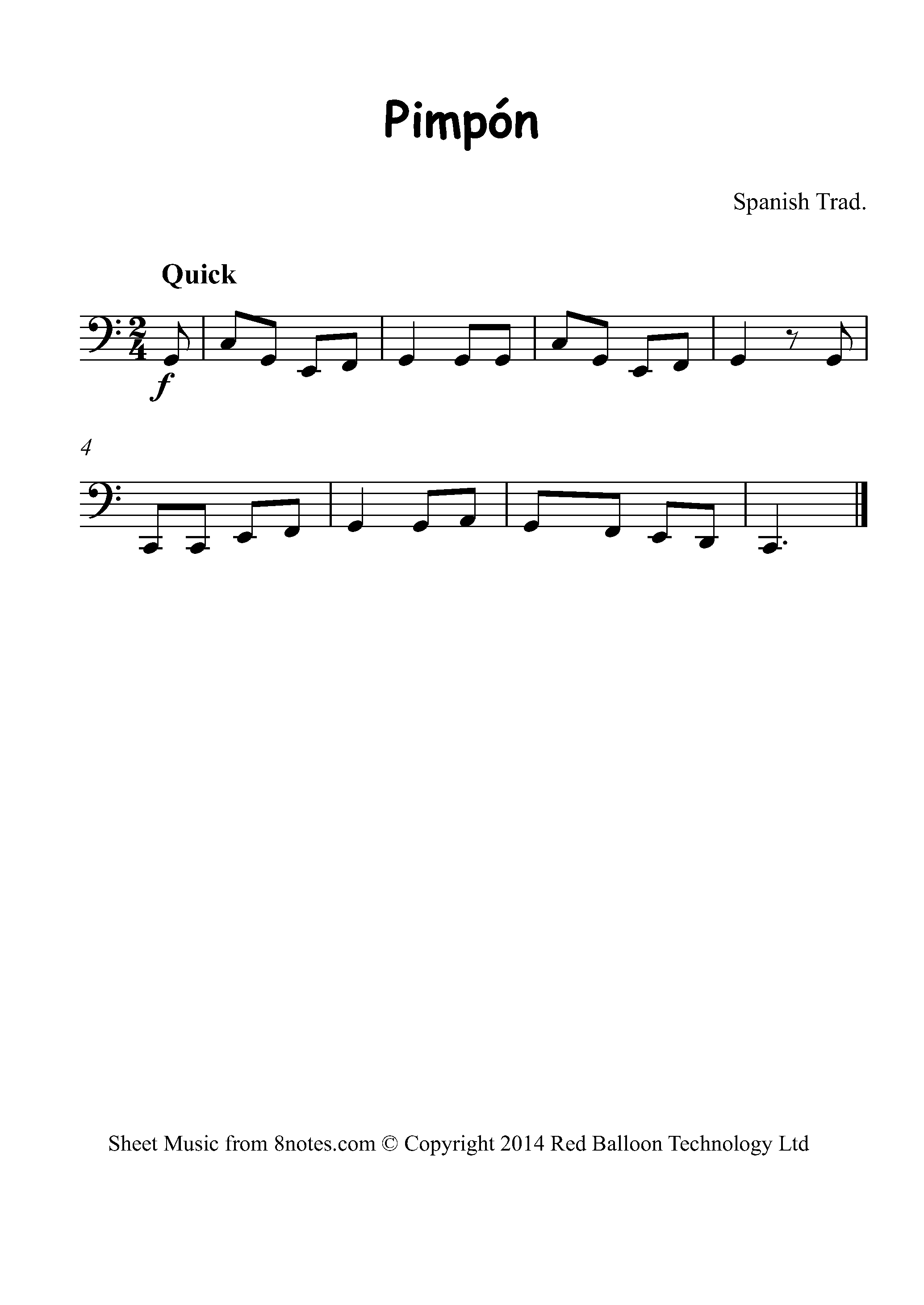 Pimpon (SpanishTraditional) Sheet music for Tuba
