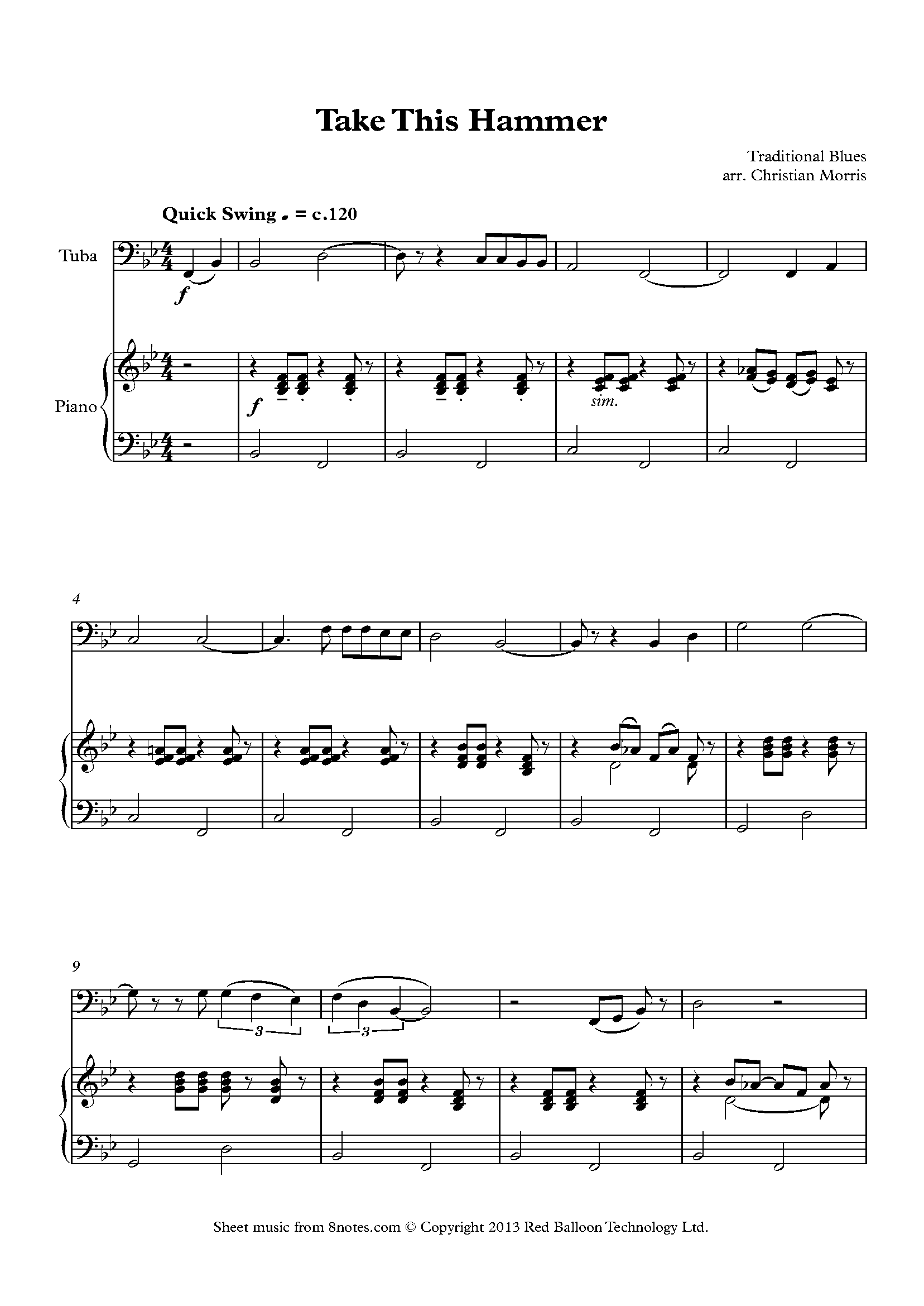 Take This Hammer Sheet music for Tuba