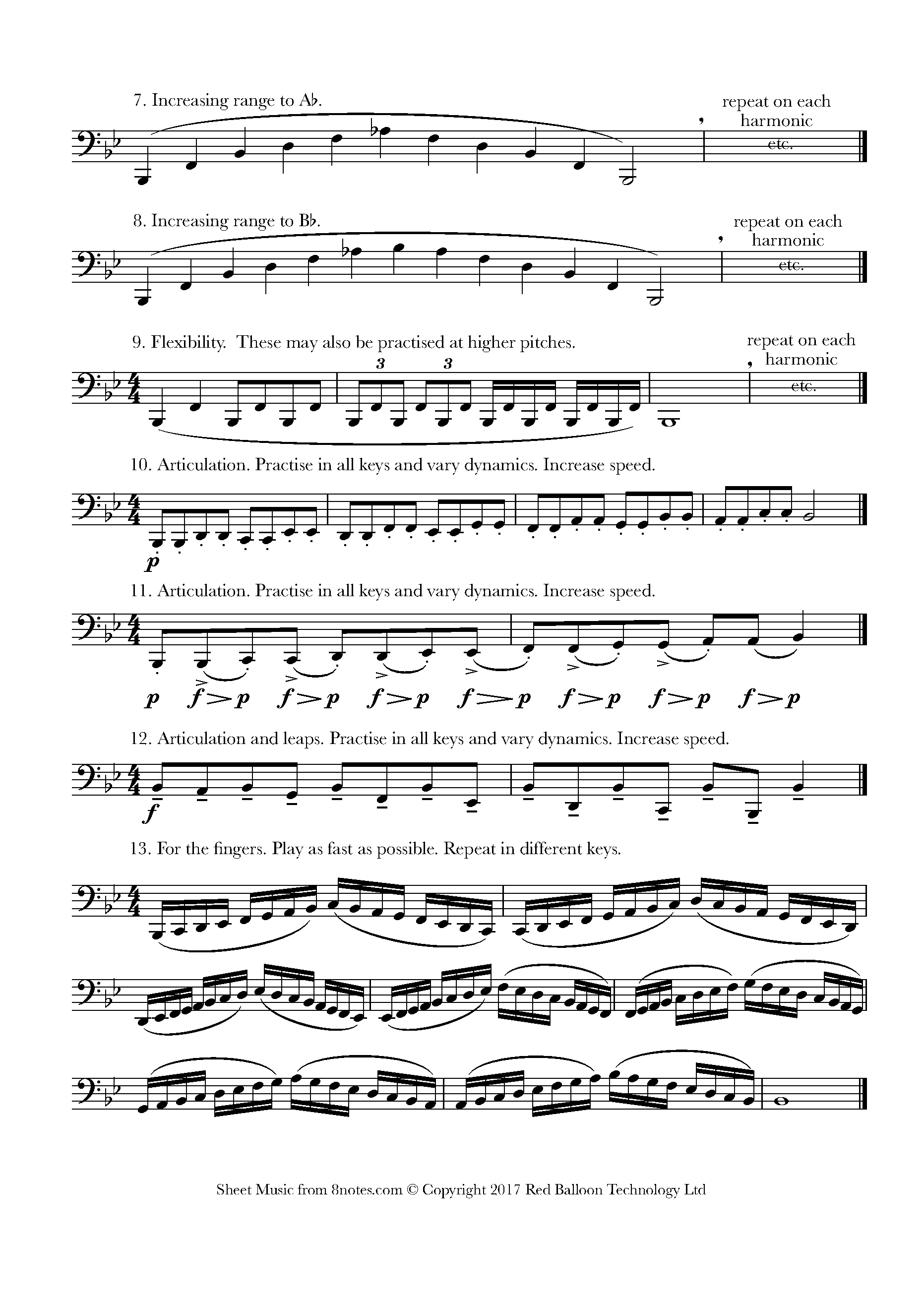 Bb Tuba Warmup Exercises Sheet music for Tuba