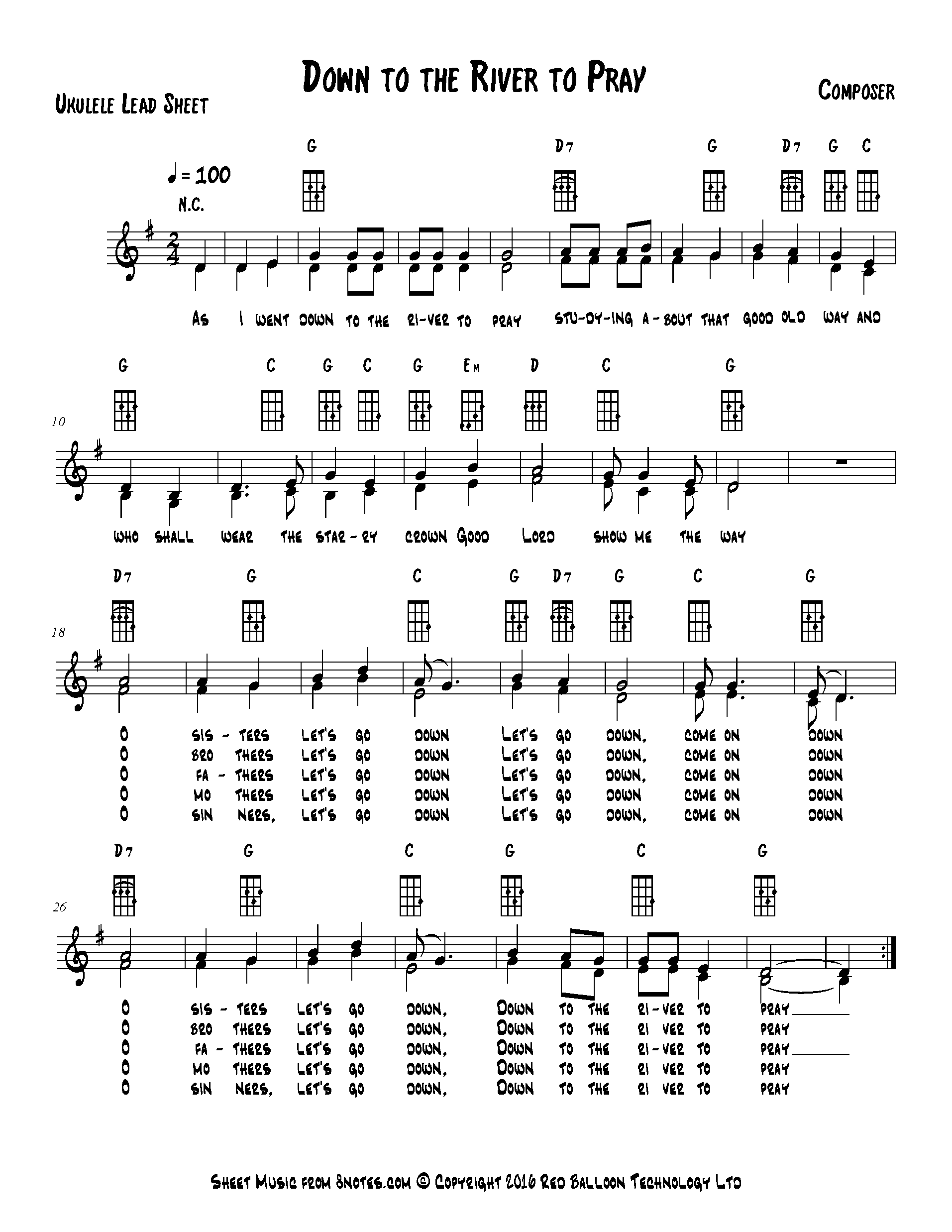 I Am Going Down To The River Chords