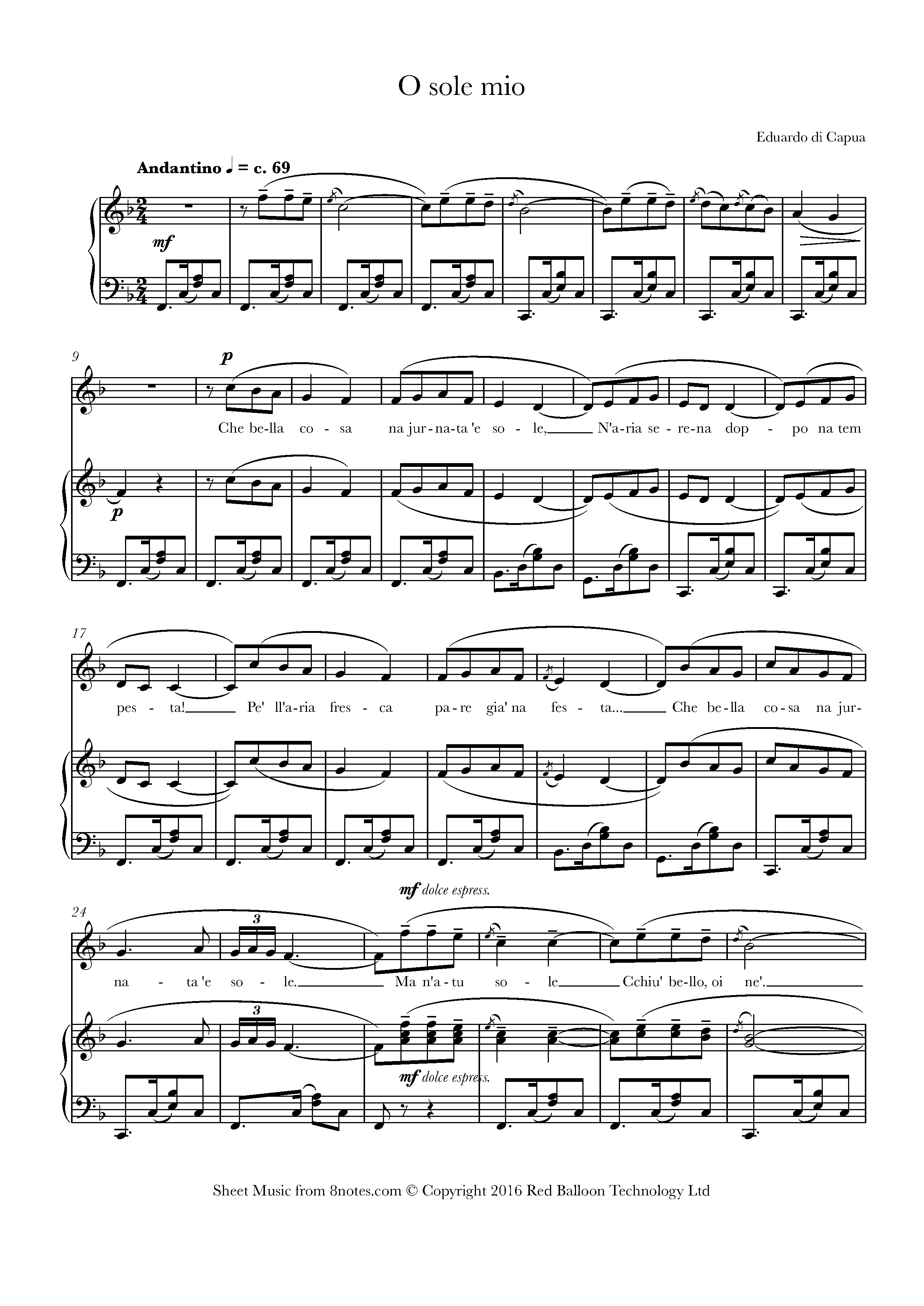 Eduardo Di Capua O sole mio