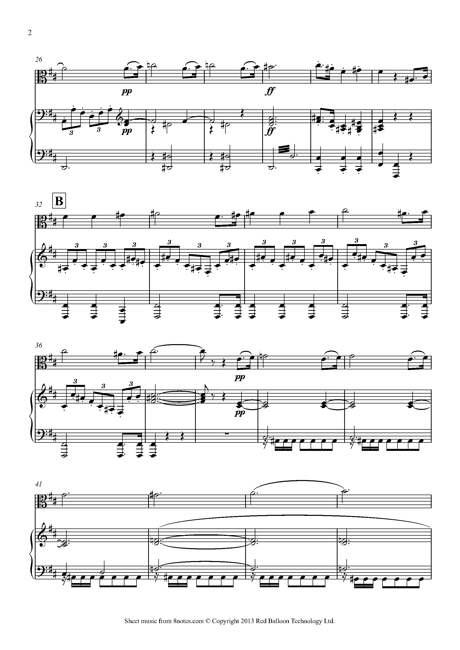 Beethoven - Symphony No.5 2nd movement Sheet music for Viola - 8notes.com
