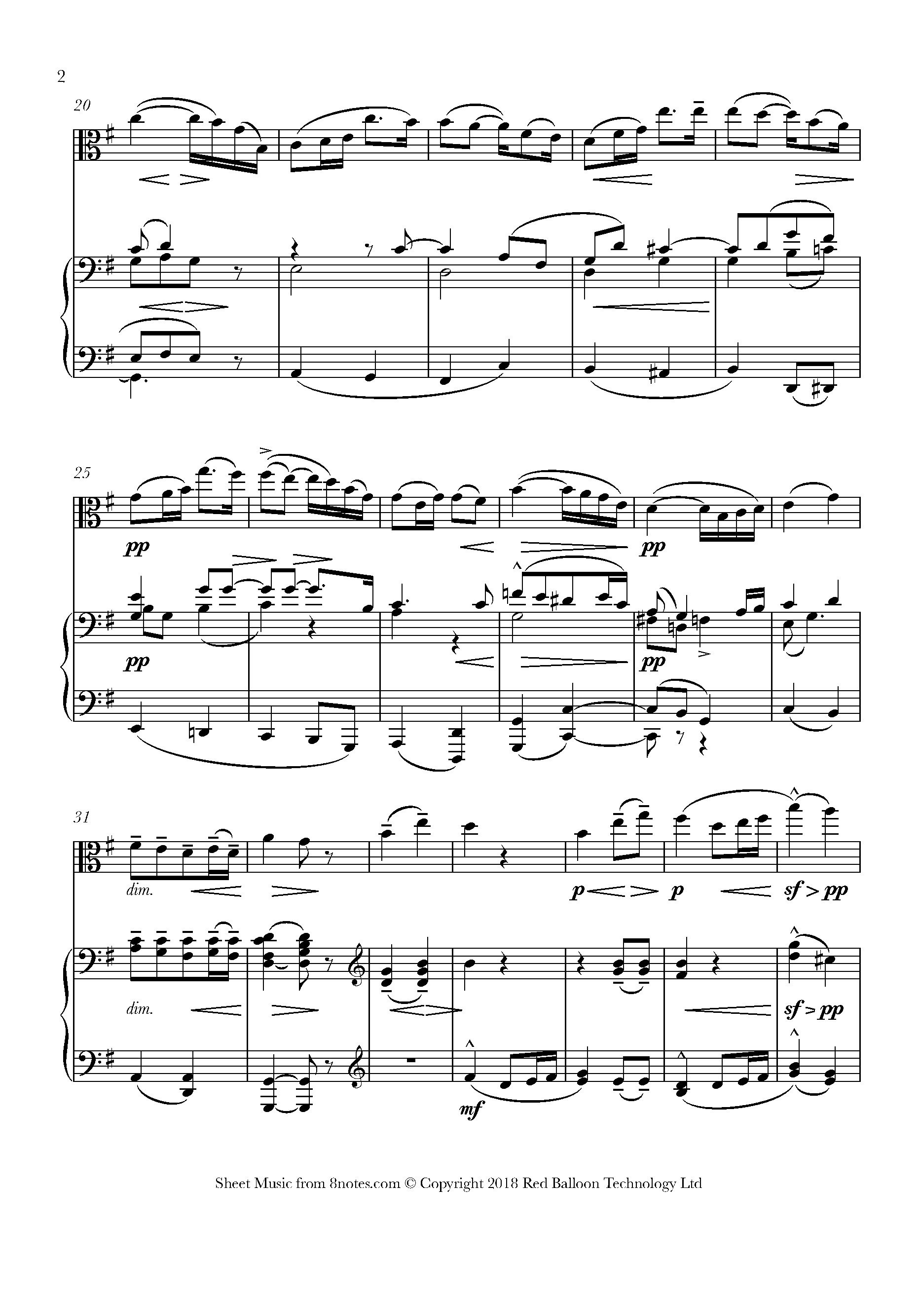 Elgar Serenade Op.20 2nd mvt. Sheet music for Viola