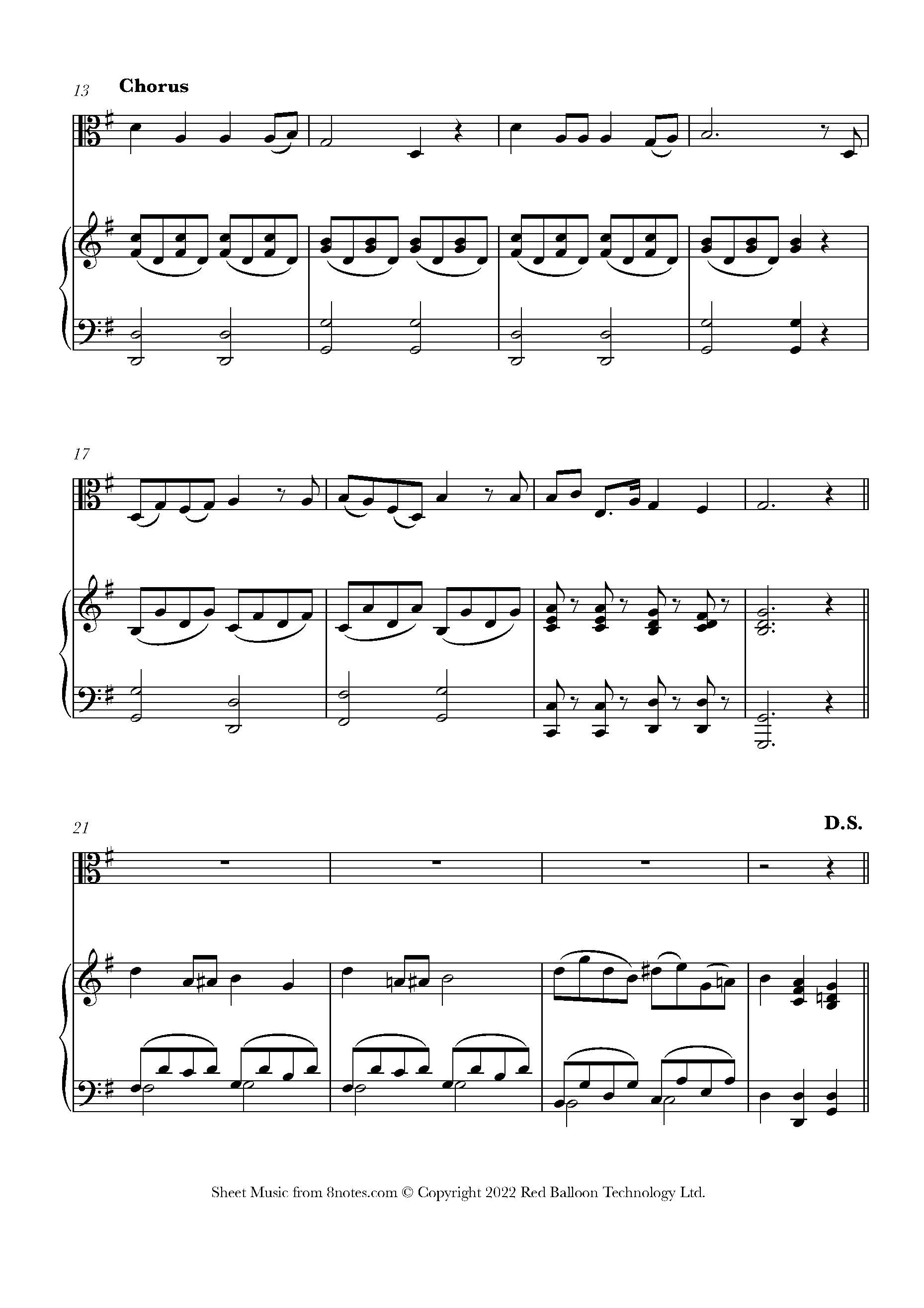 Stephen Foster - Old Dog Tray Sheet music for Viola - 8notes.com