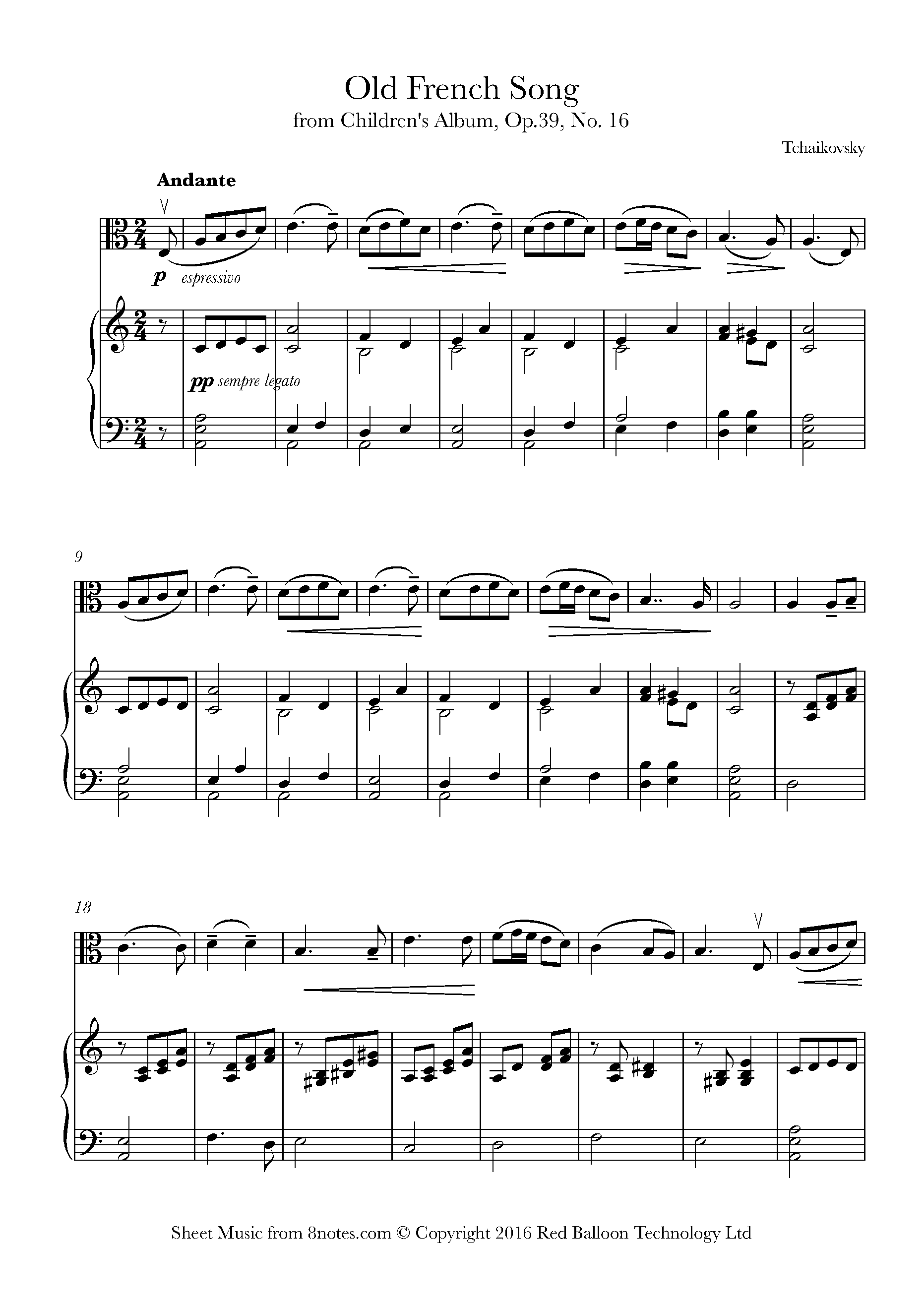 Tchaikovsky, Pyotr Ilyich - Old French Song from Children's Album