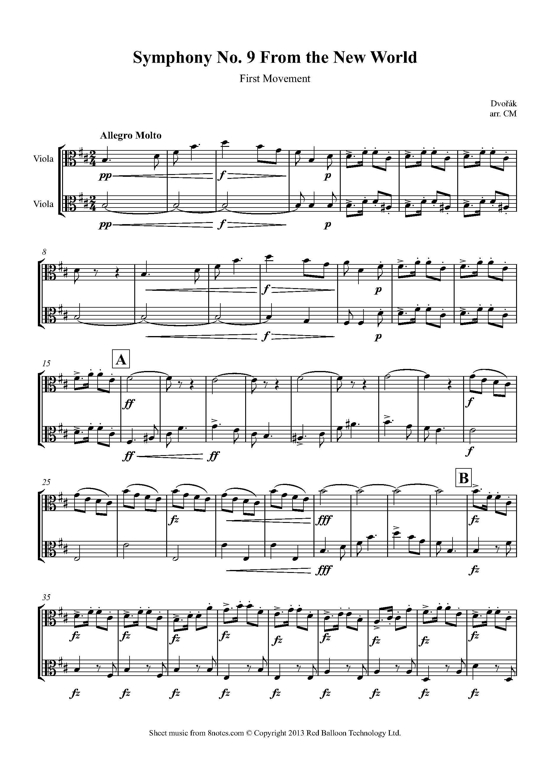 ﻿Dvořák Symphony No. 9 From the New World 1st movement Sheet music
