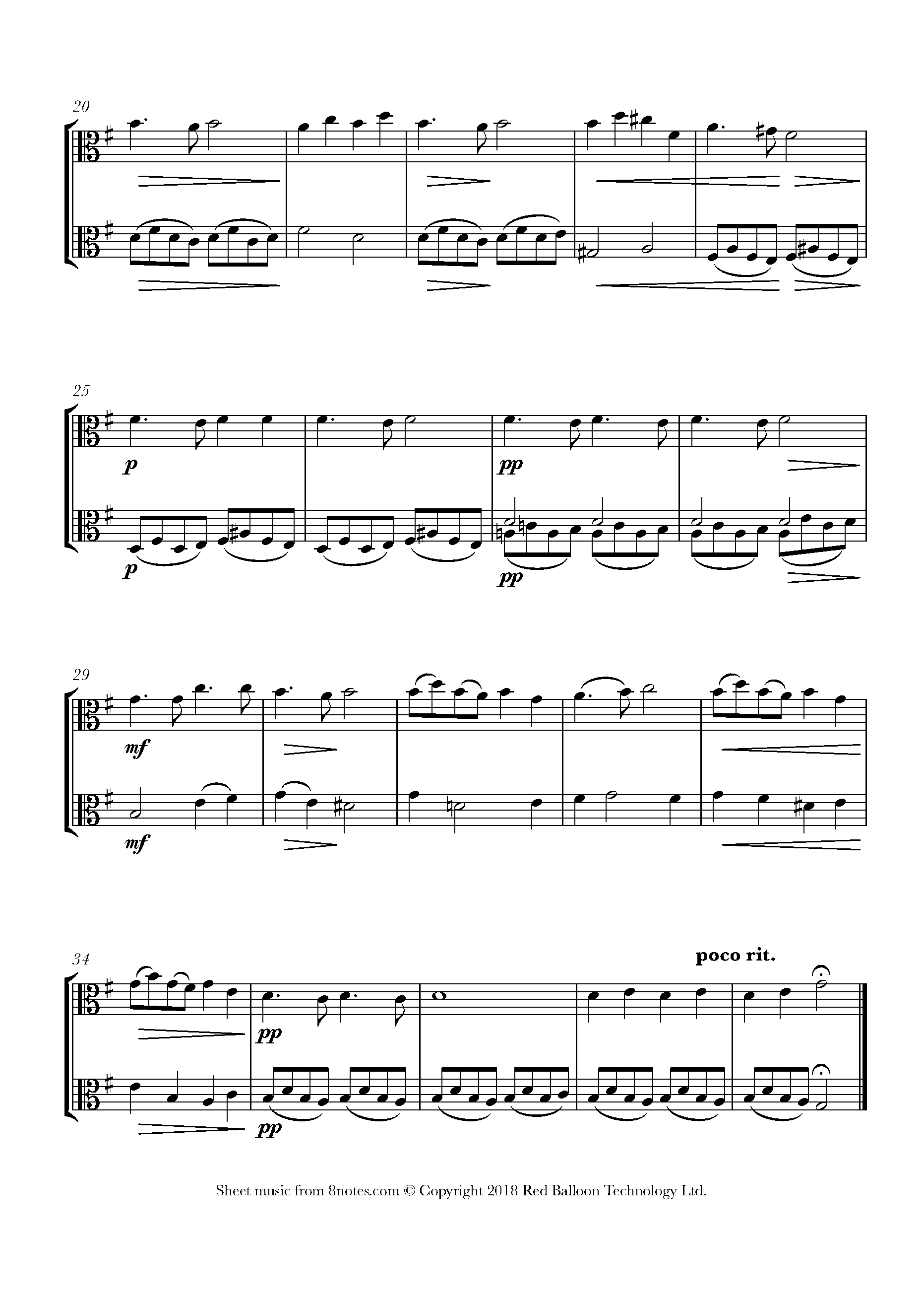 Fauré Pie Jesu Sheet music for Viola Duet