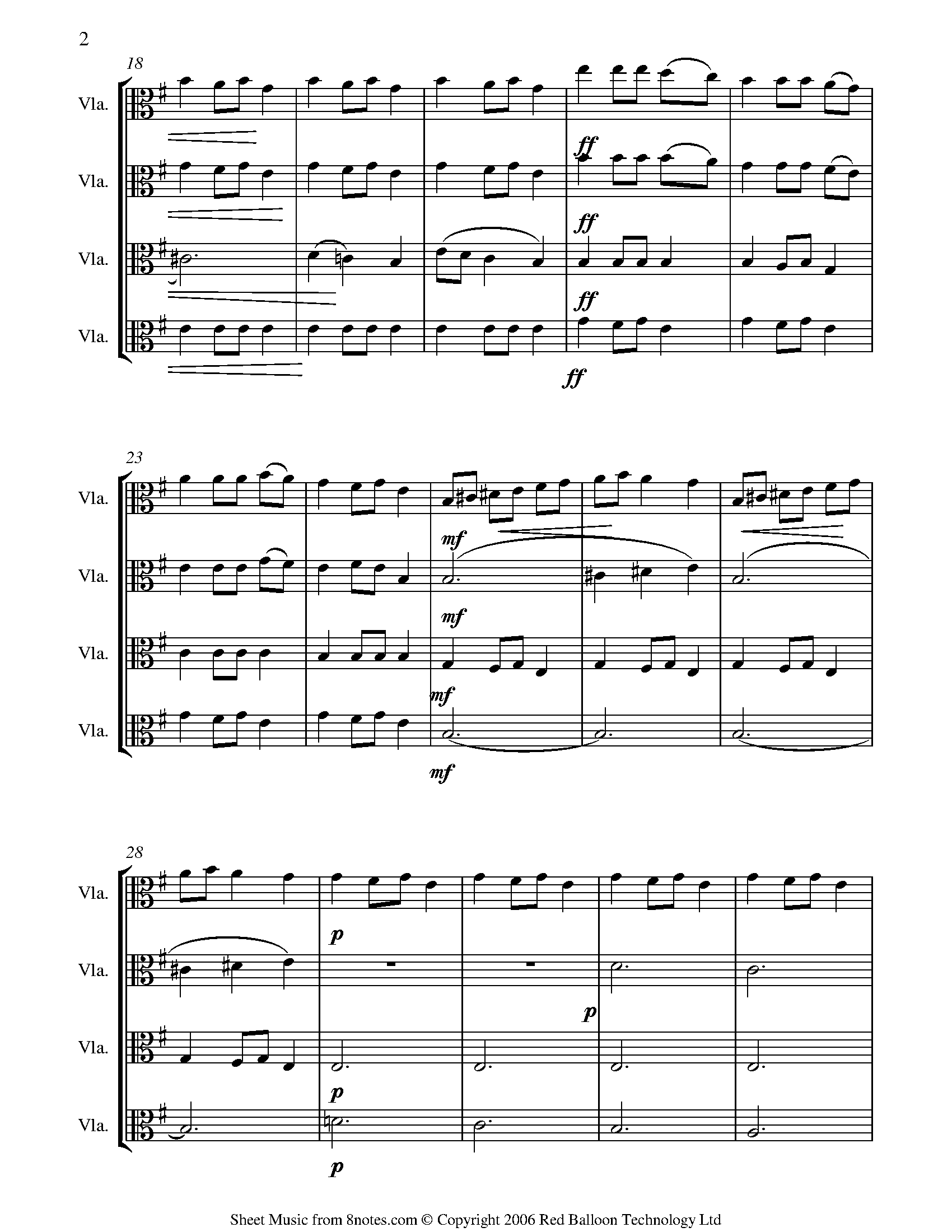 Carol of the Bells Sheet music for Viola Quartet Carol of the Bells Sheet music for Viola Quartet