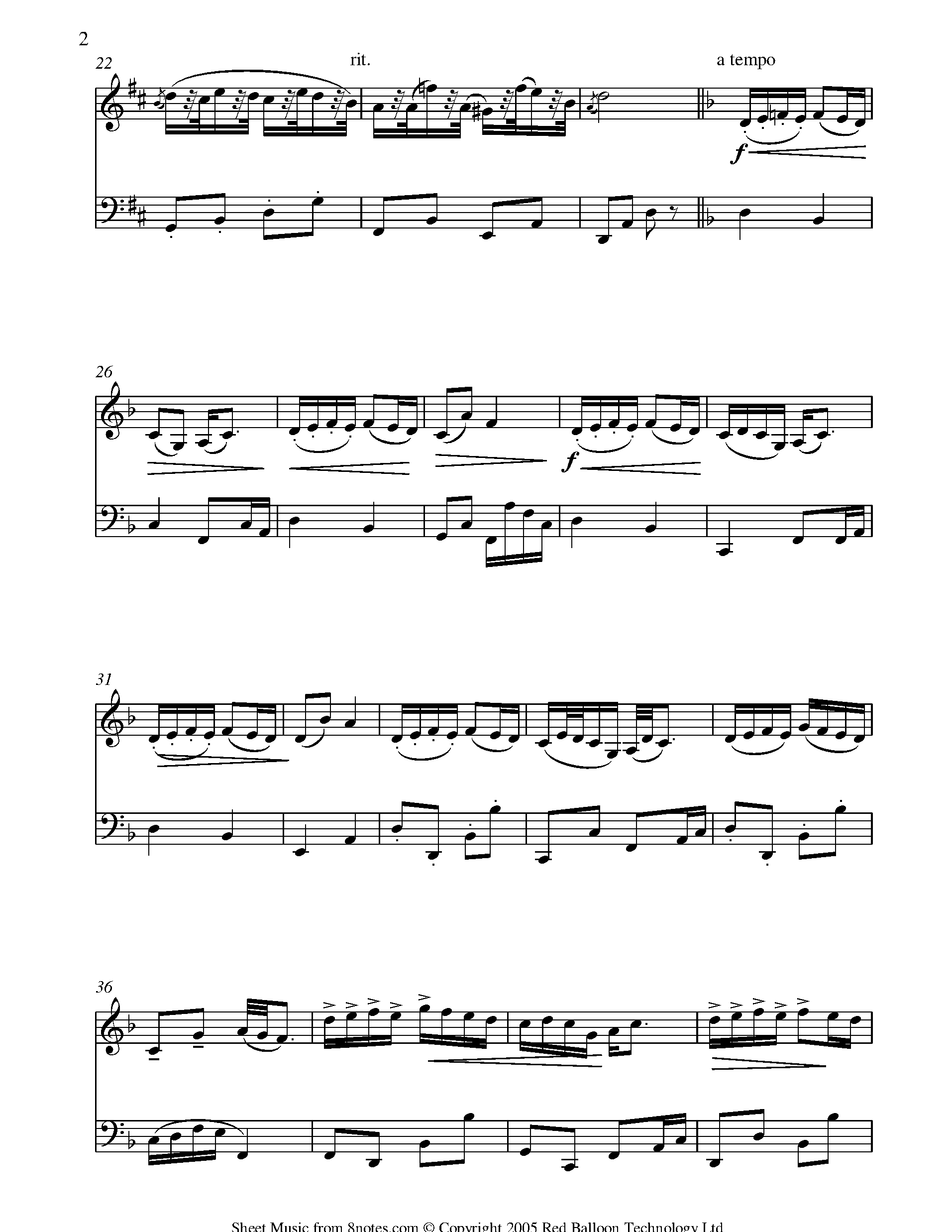 Dvorak Humoresque Op 101 No 7 Sheet Music For Violin Cello Duet 8notes Com