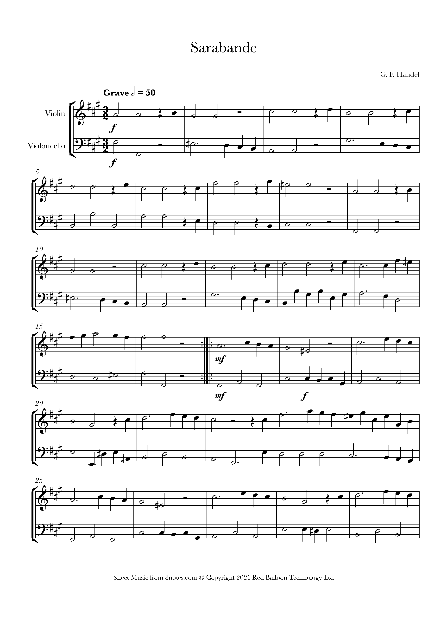 SARABANDE バイオリン バッハ パルティータ第2番 より《サラバンド》 Bach - Violin